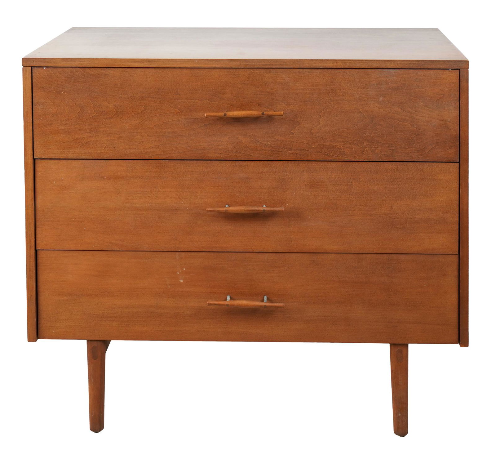 PAUL MCCOBB "PLANNER GROUP" CHEST OF DRAWERS: maple; Winchendon Furniture Company, Winchendon, Massachusetts; with manufacturer's adhesive foil label; 36 inches wide; 18 1/4 inches deep; 32 inches high