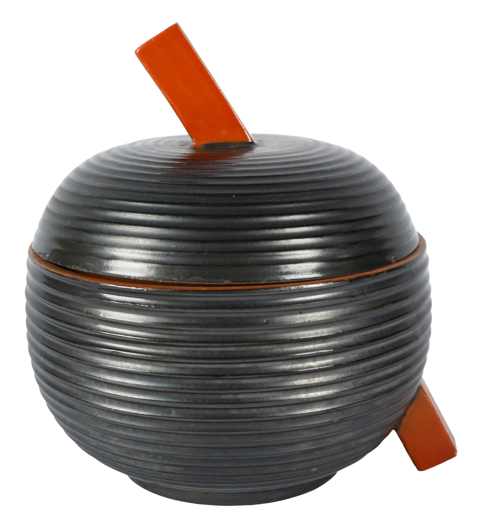 CZECH ART DECO GLAZED POTTERY COVERED  JAR (1 of 7)