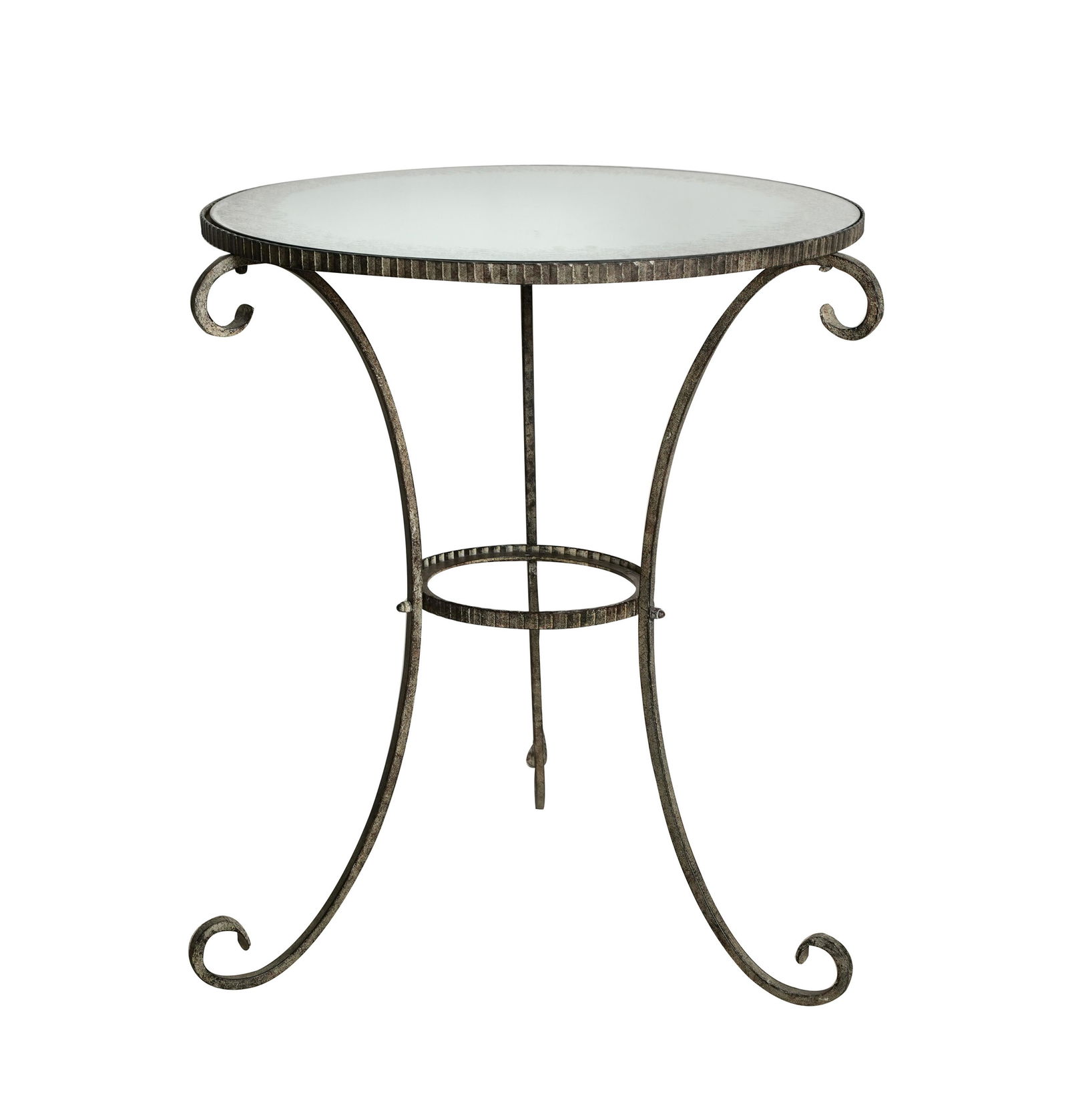 NEOCLASSICAL-STYLE METAL & MIRROR GLASS GUERIDON (1 of 8)