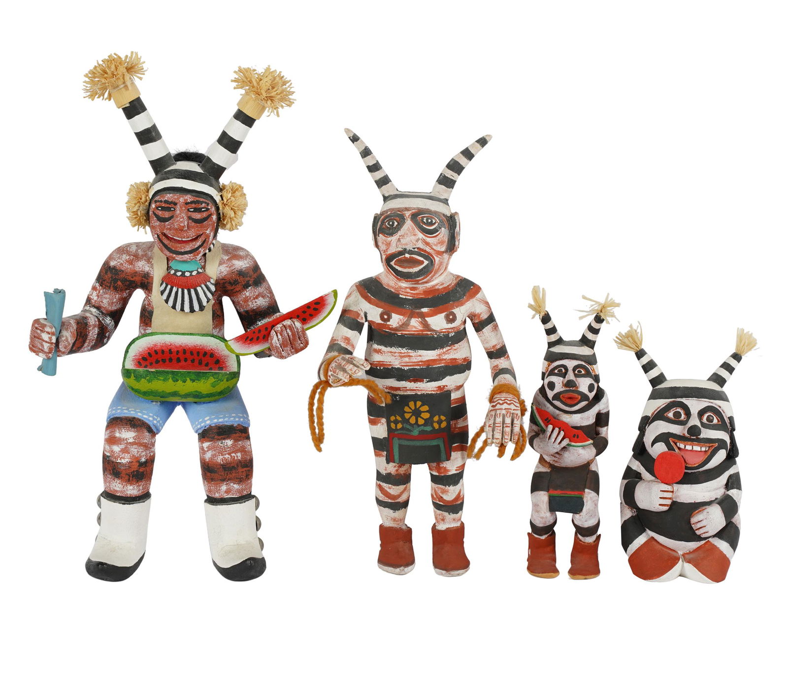 FOUR PAINTED WOOD KACHINA FIGURES (1 of 12)