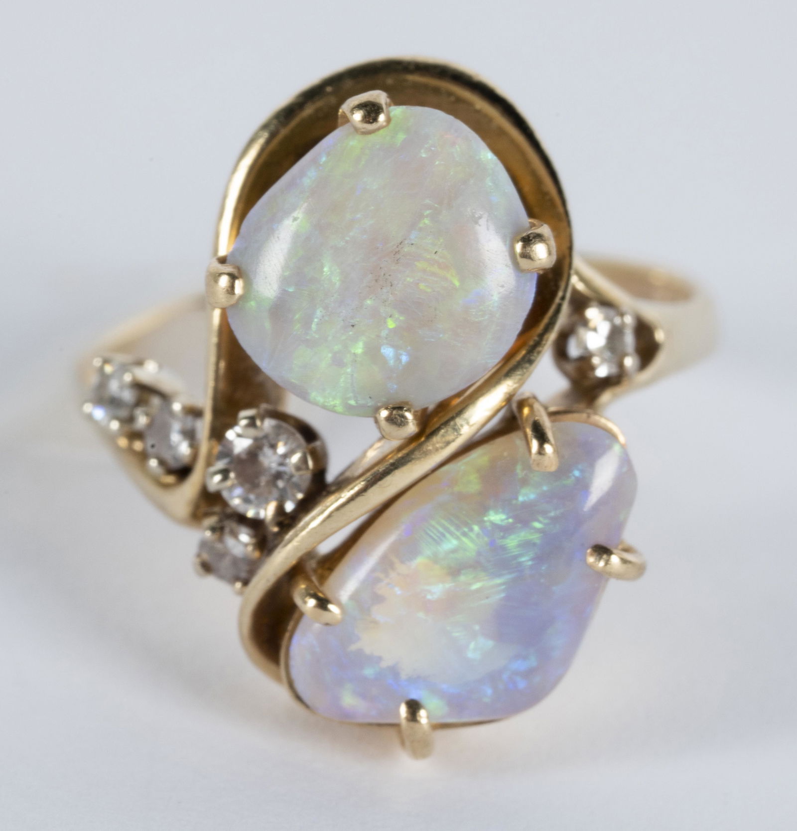 14 KARAT YELLOW GOLD, DIAMOND, & OPAL RING (1 of 8)