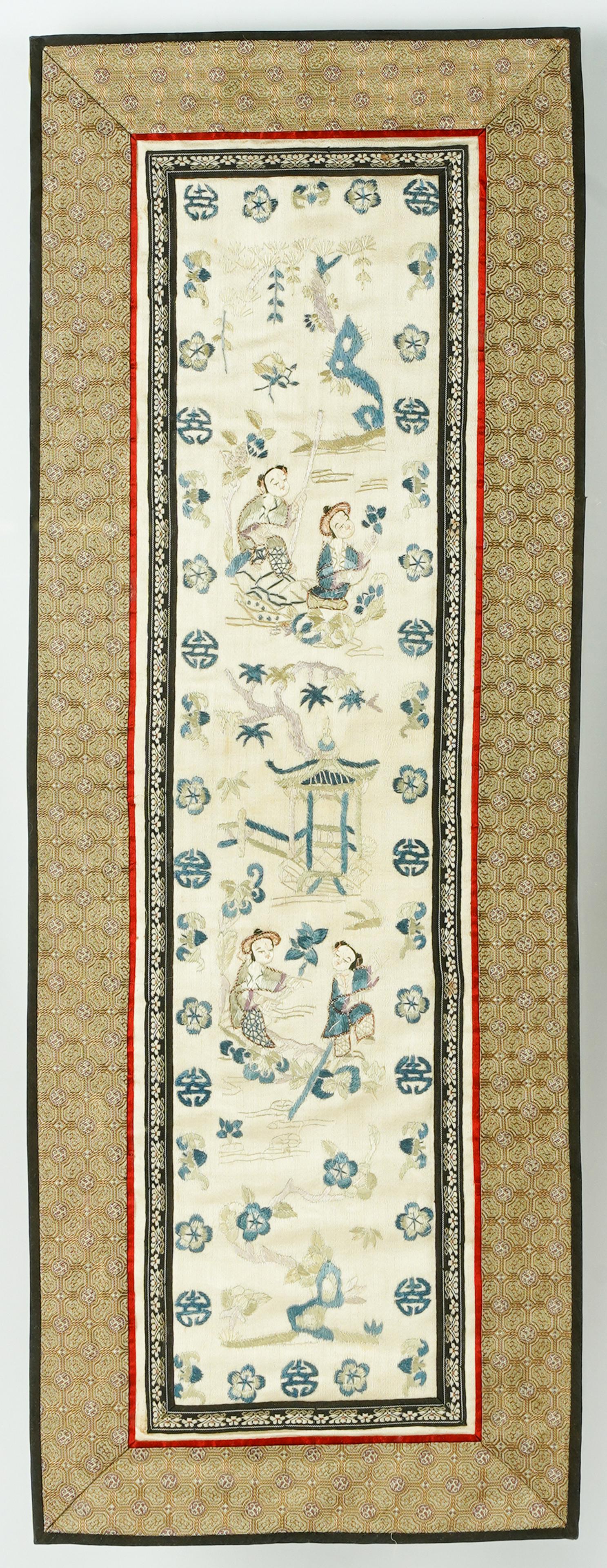 CHINESE EMBROIDERED TEXTILE PANEL (1 of 8)