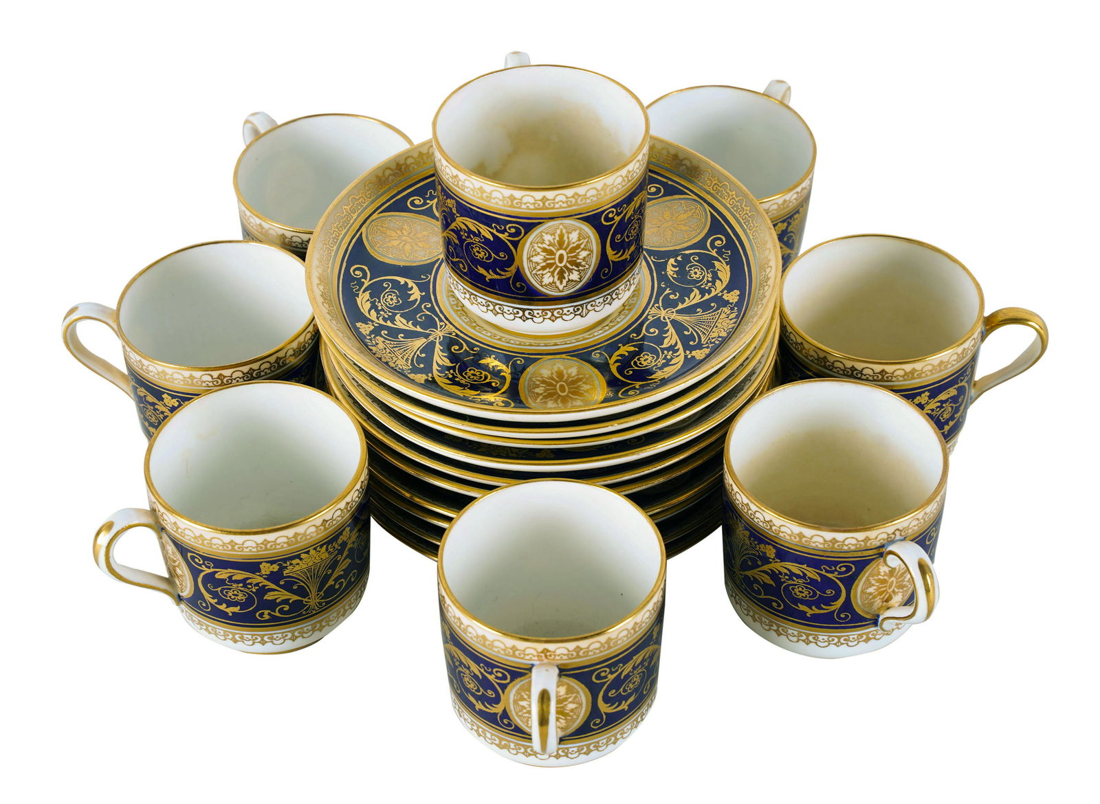 SET OF COPELAND SPODE PORCELAIN DEMITASSE CUPS & SAUCERS (1 of 9)