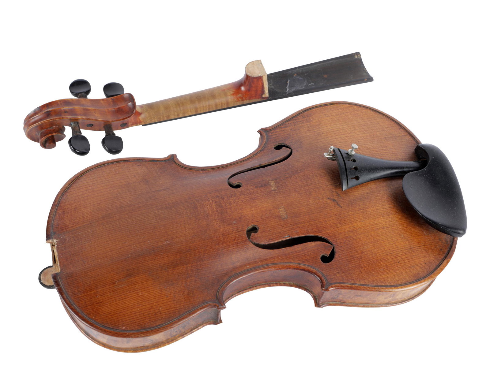 AMERICAN FULL-SIZE VIOLIN: 1932; Santa Barbara; in need of restoration; 24 inches wide