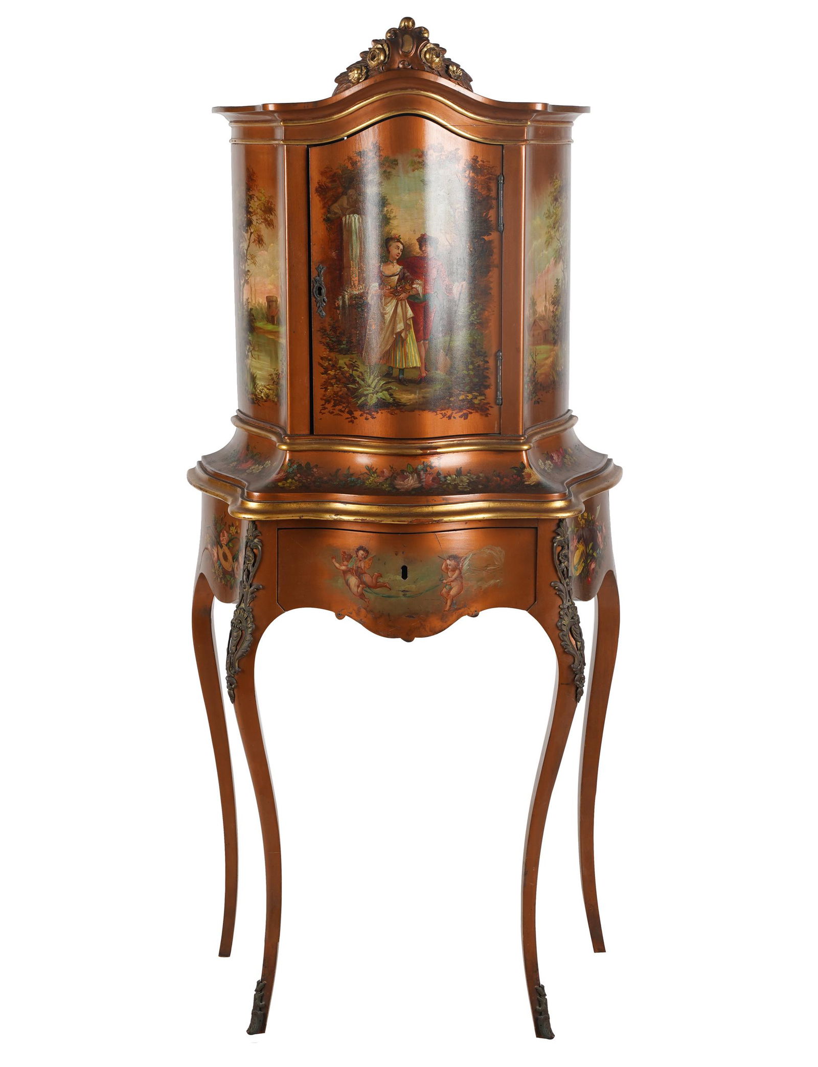 ROCOCO-STYLE PAINTED SIDE CABINET (1 of 10)
