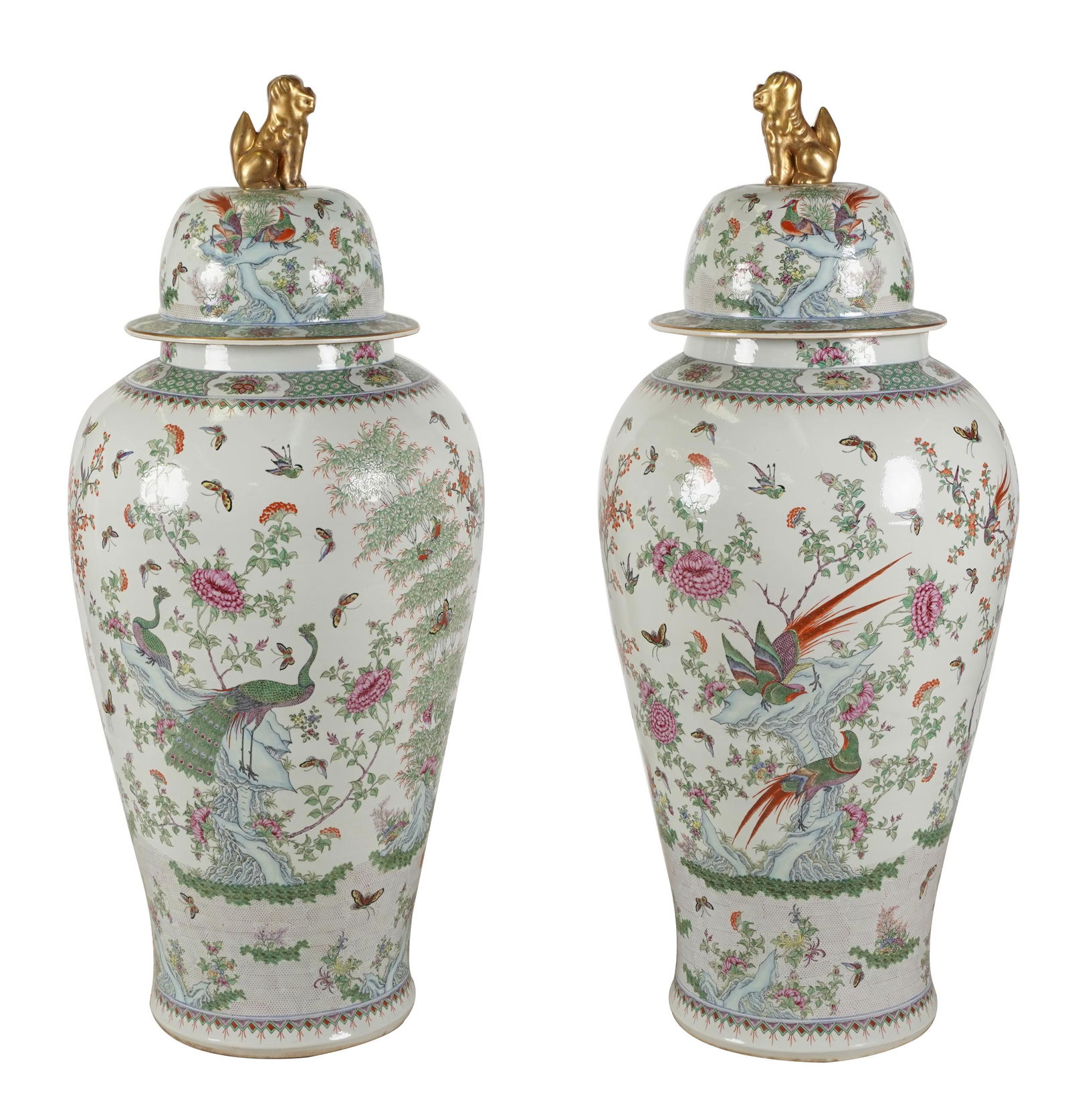PAIR OF LARGE CHINESE PORCELAIN URNS (1 of 15)
