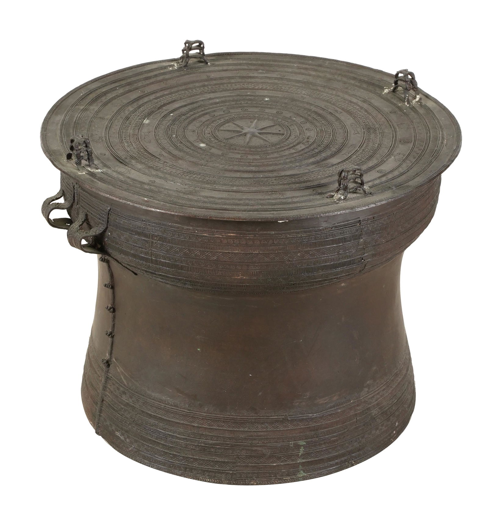SOUTHEAST ASIAN PATINATED METAL RAIN DRUM (1 of 10)
