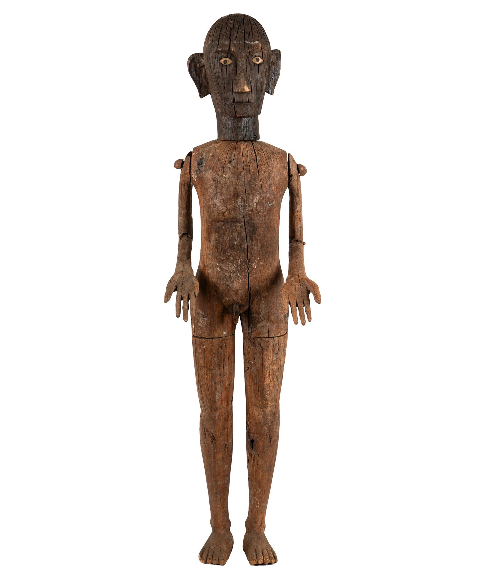 LARGE PRIMITIVE CARVED WOOD FIGURE (1 of 16)