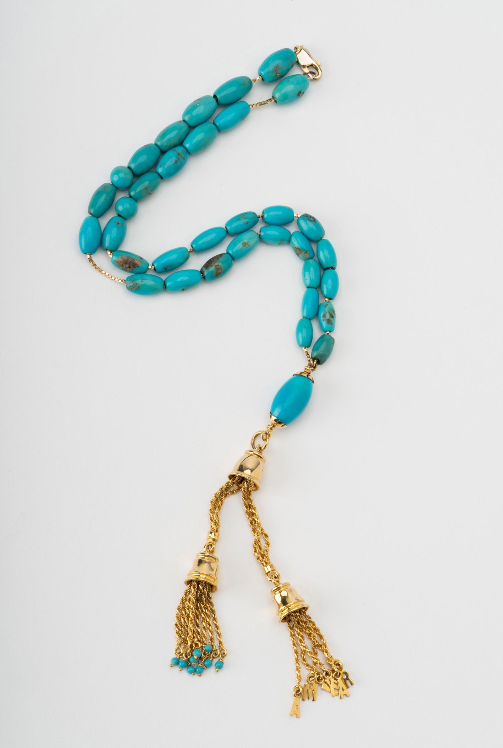 18 KARAT YELLOW GOLD & TURQUOISE NECKLACE (1 of 5)