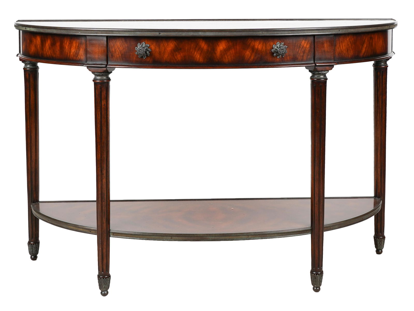 THEODORE ALEXANDER MAHOGANY DEMILUNE SIDE TABLE (1 of 9)
