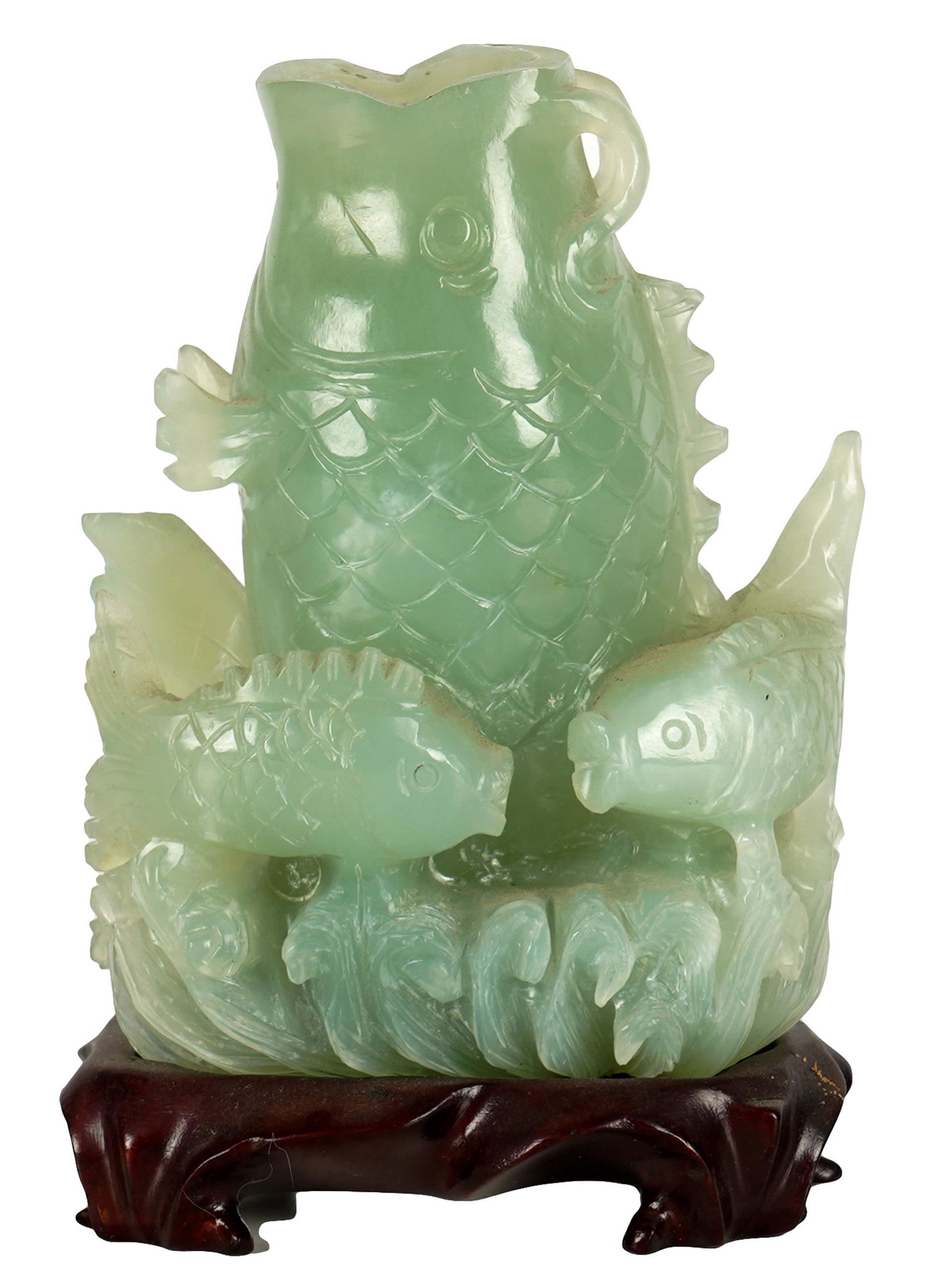 CHINESE CARVED STONE VASE (1 of 6)