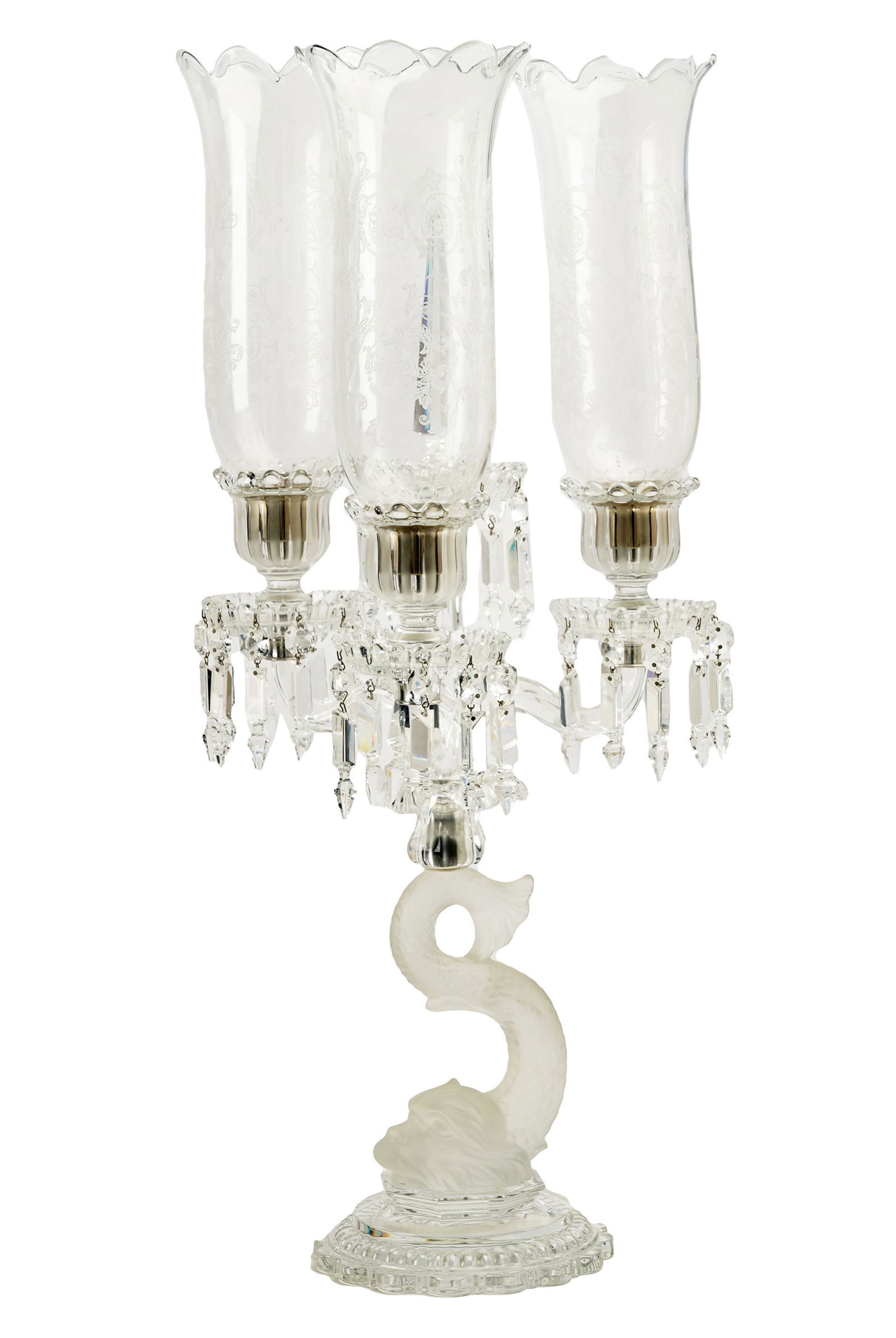 BACCARAT CRYSTAL "DAUPHIN" CANDELABRUM (1 of 10)