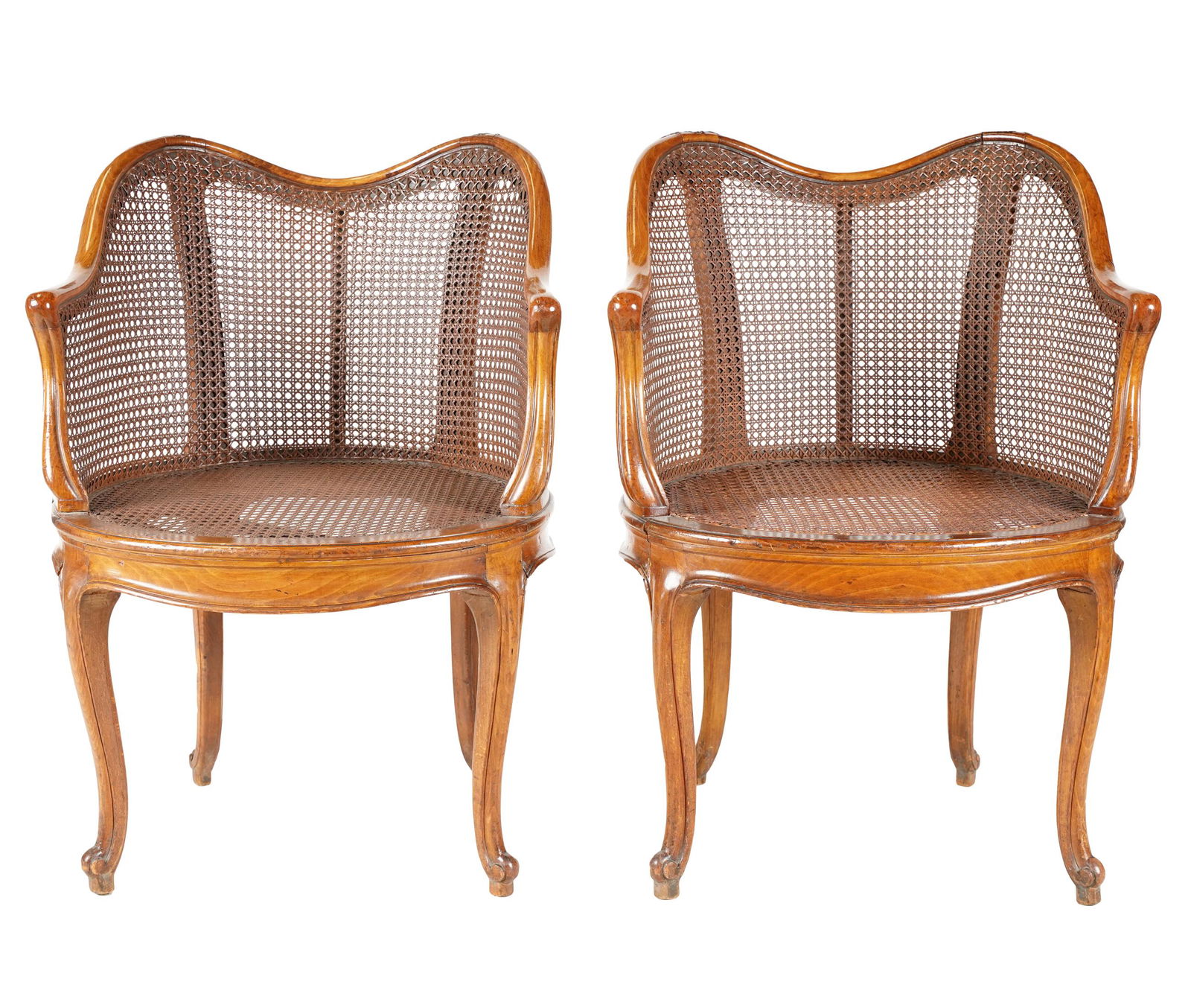 PAIR OF FRENCH PROVINCIAL CANED FRUITWO BERGERES (1 of 13)