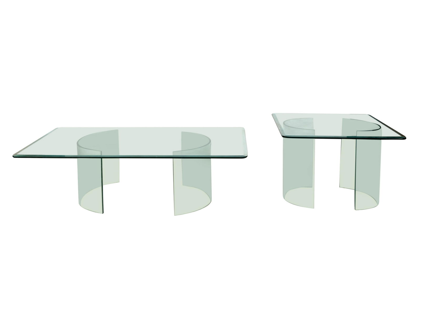 MODERNIST GLASS COFFEE TABLE & MATCHING END TABLE (1 of 11)
