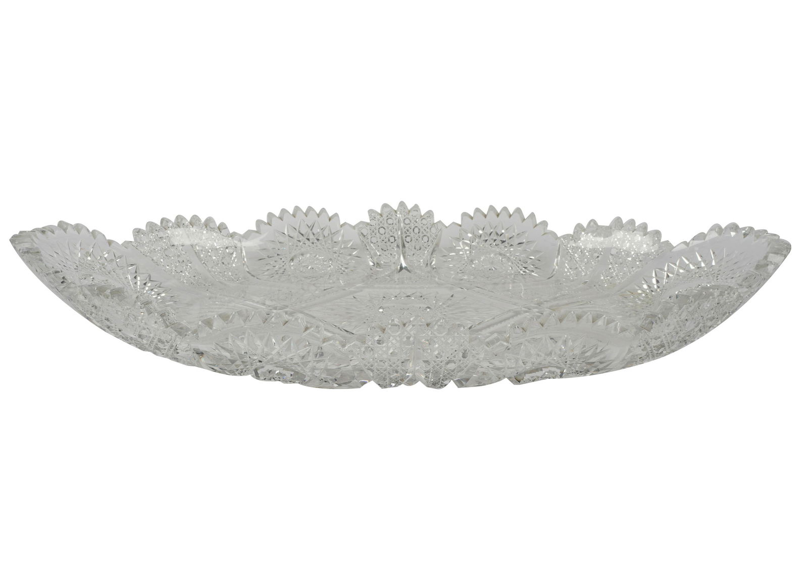 OVAL CUT GLASS PLATTER (1 of 8)