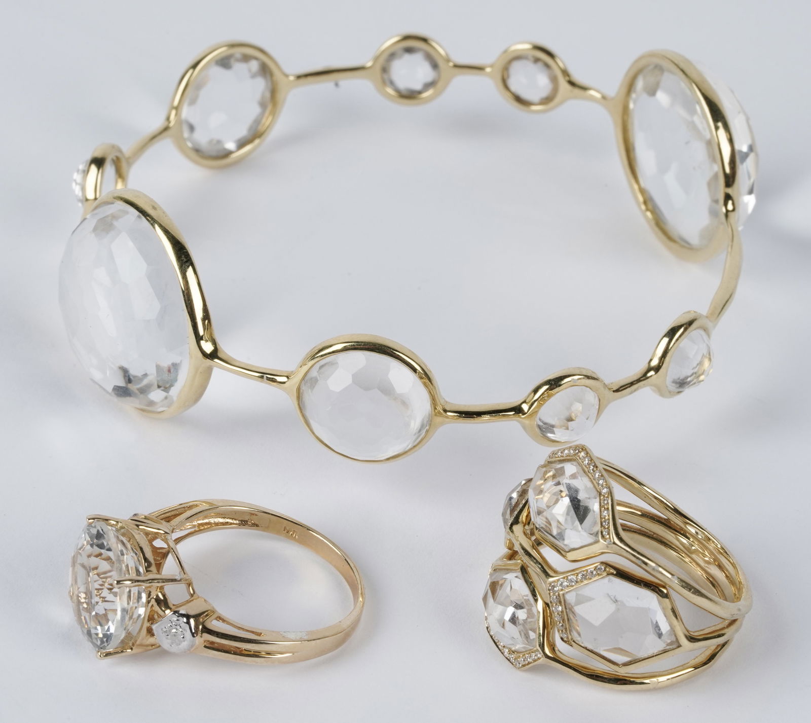 GROUP OF ASSORTED YELLOW GOLD & GEM-SET JEWELRY (1 of 14)