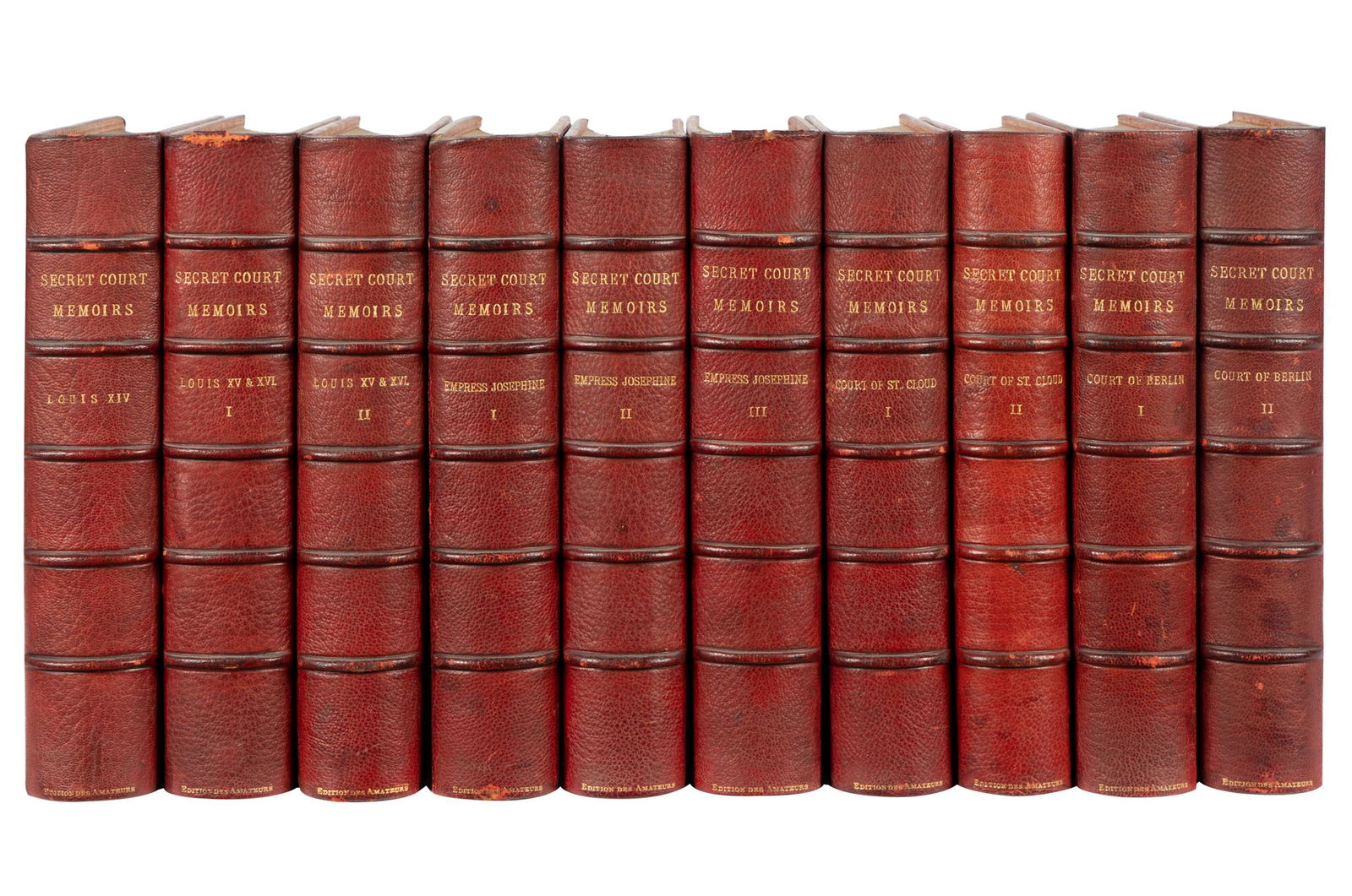 LEATHER-BOUND BOOKS: "SECRET COURT MEMOIRS" (1 of 17)