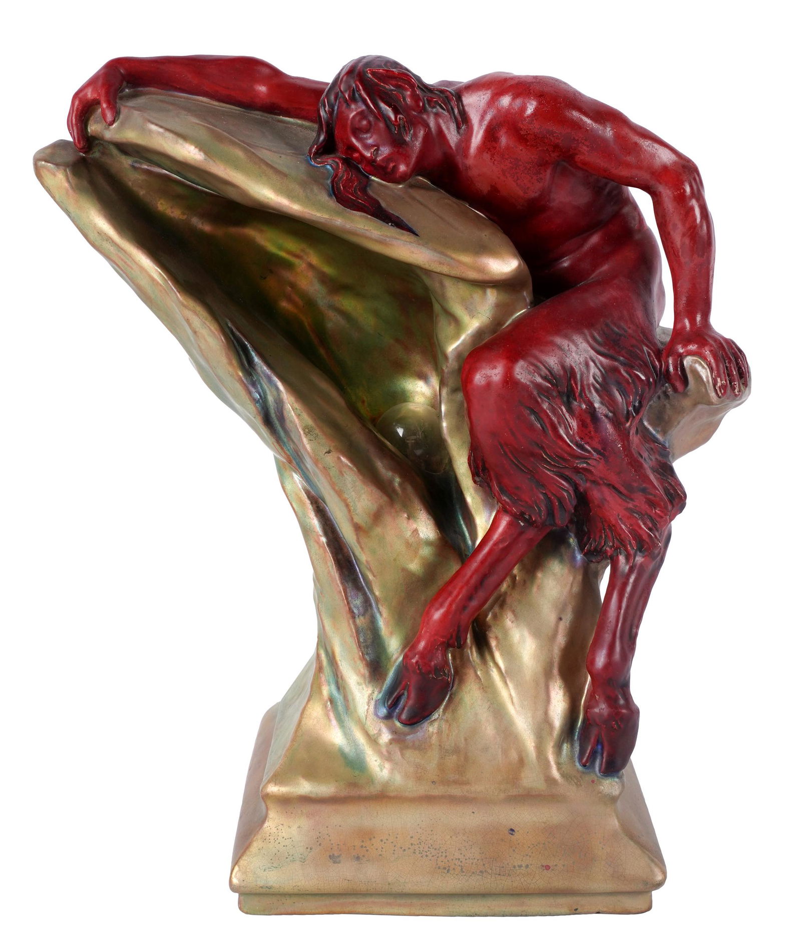 ZSOLNAY POTTERY FIGURAL TABLE LAMP (1 of 10)