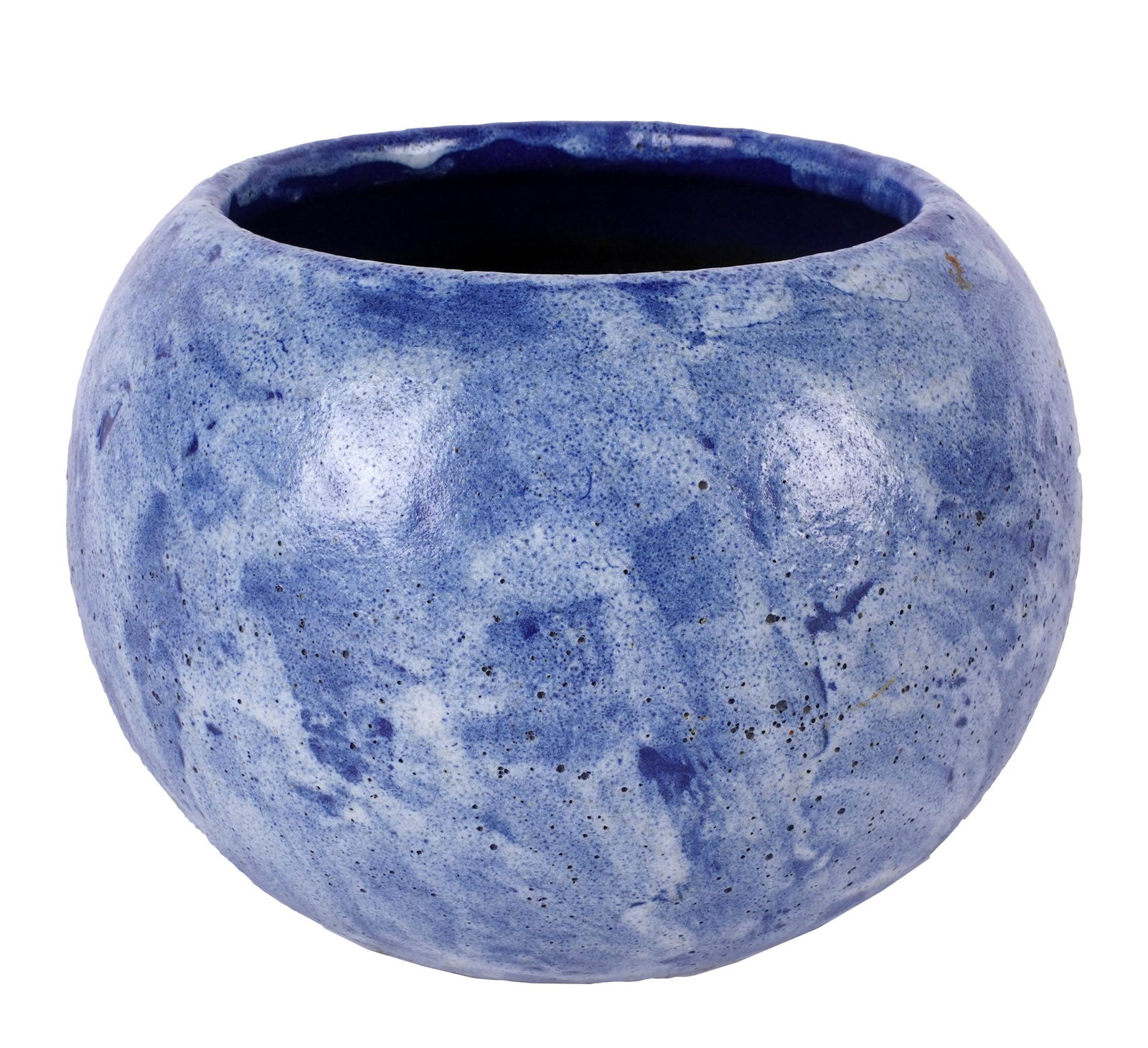 BLUE POTTERY BOWL VASE (1 of 7)