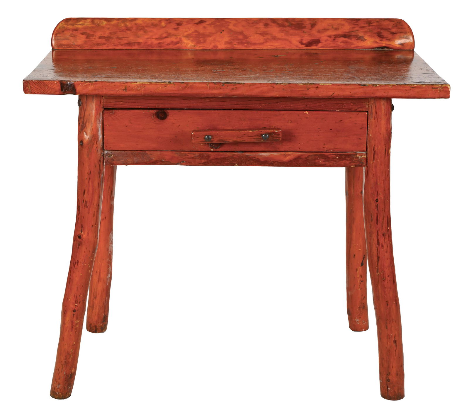 RUSTIC STAINED PINE WRITING TABLE (1 of 9)