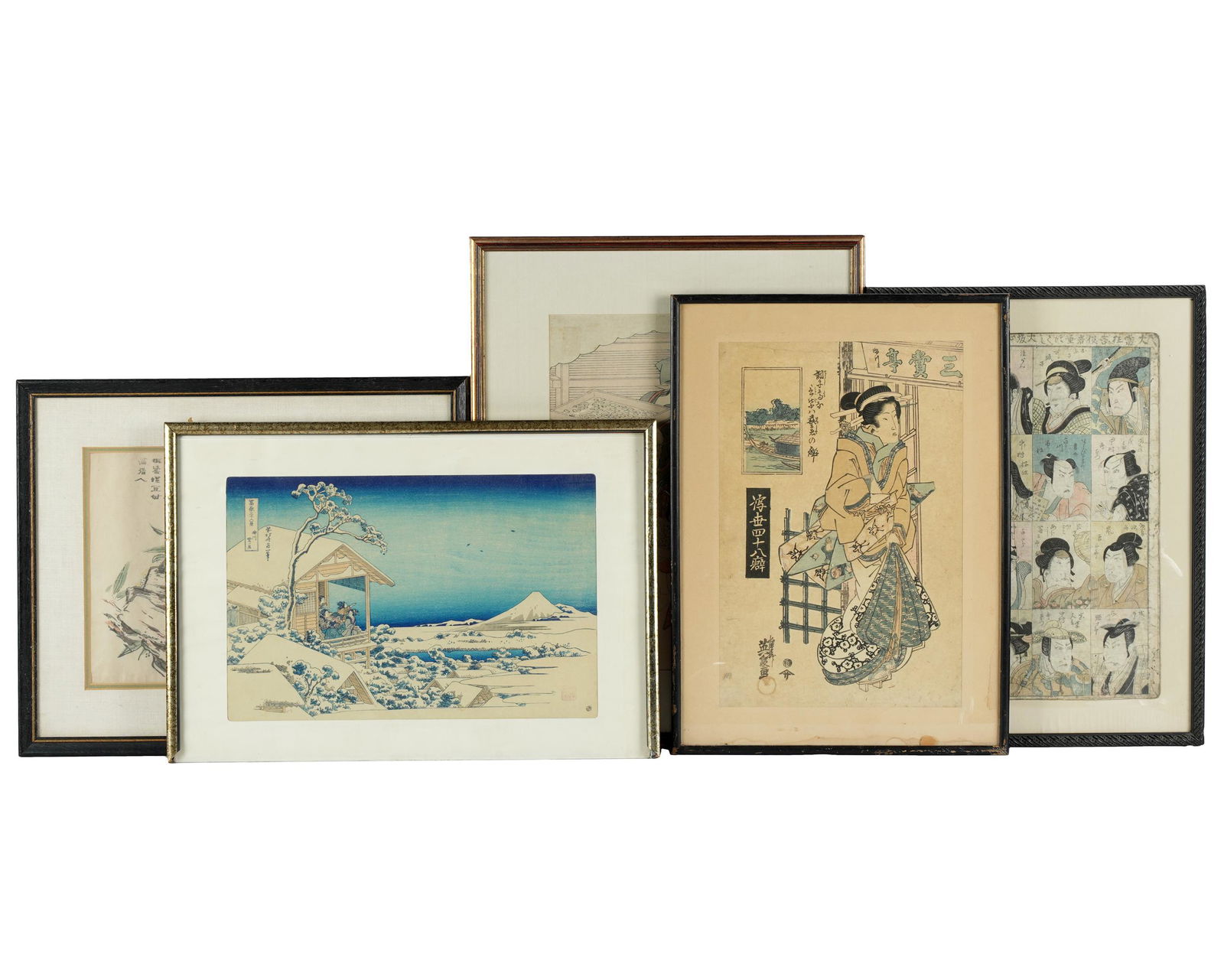 COLLECTION OF JAPANESE-COLORED WOODBLOCK PRINTS (1 of 6)