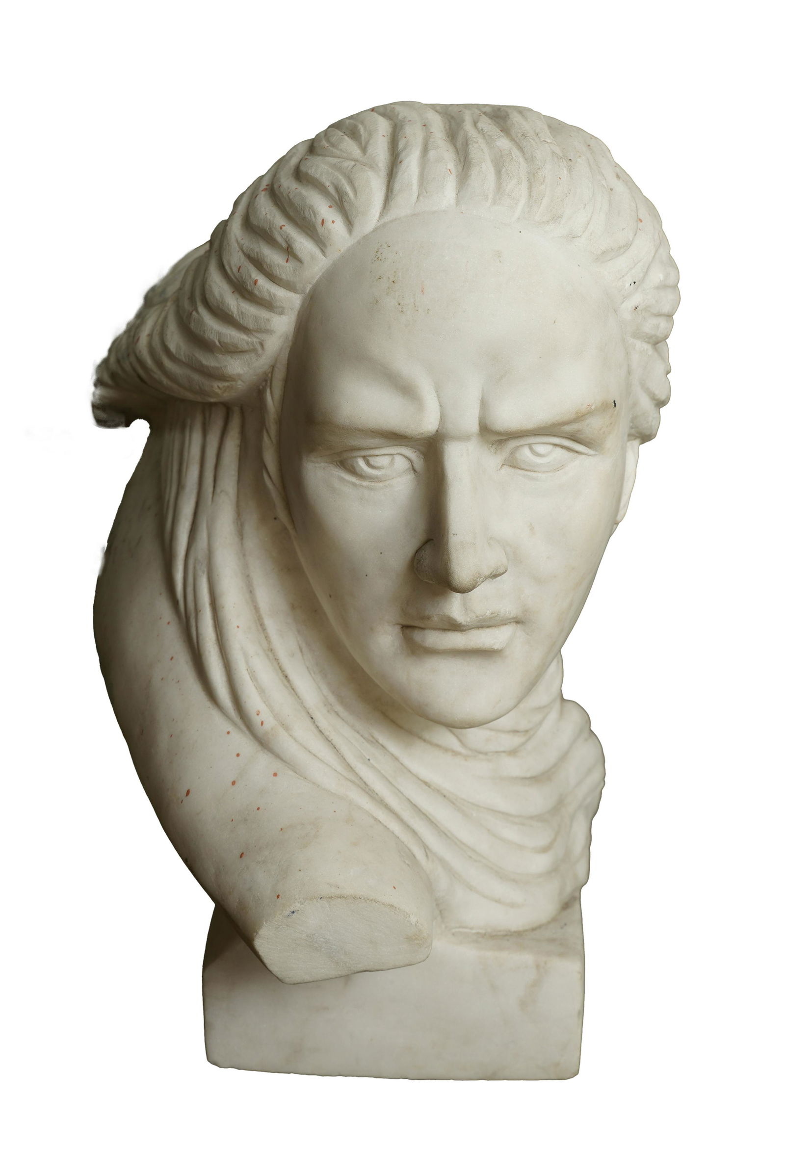 CARVED MARBLE HEAD OF A WOMAN (1 of 13)