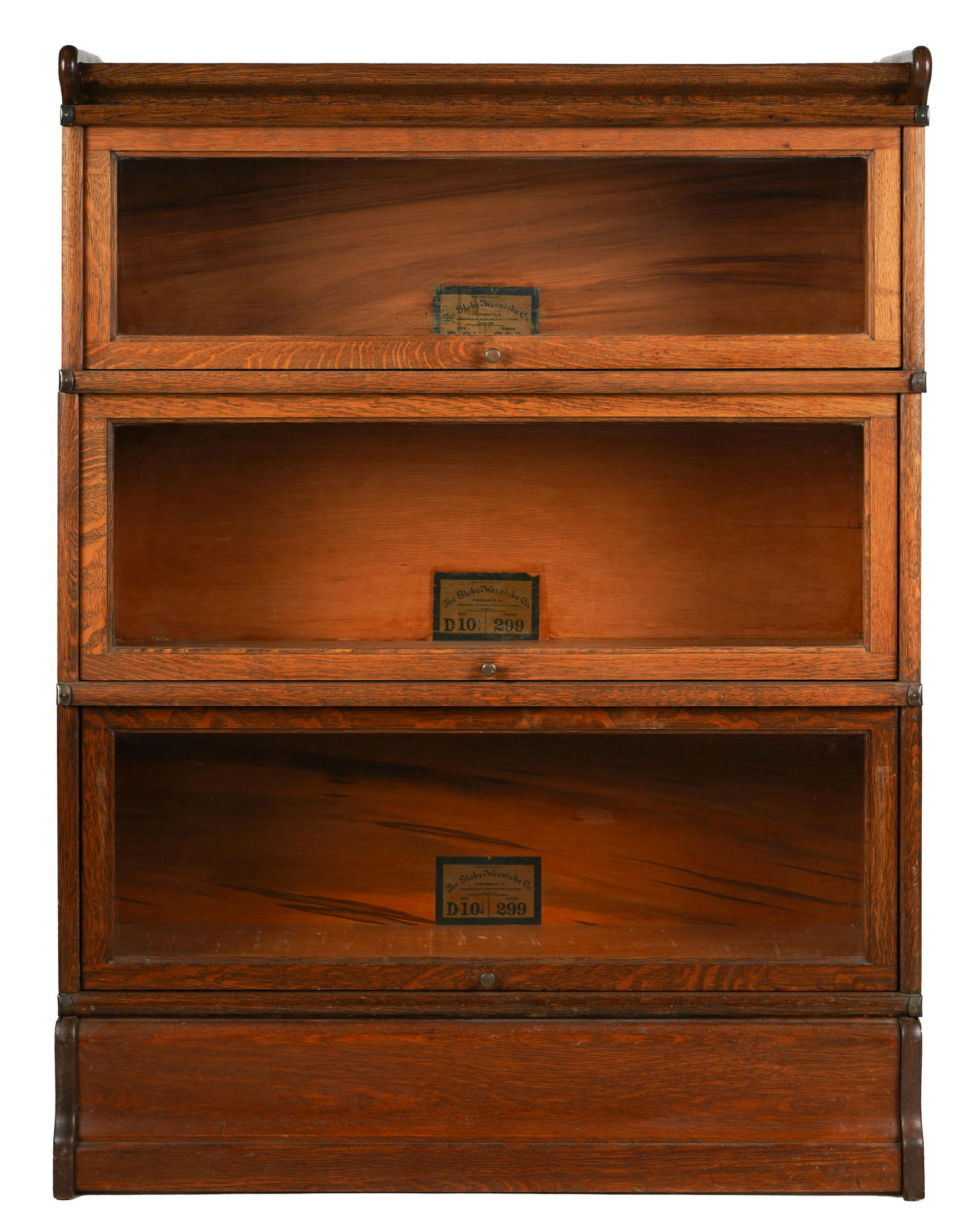 GLOBE WERNICKE OAK STACKING LAWYER'S BOOKCASE (1 of 8)