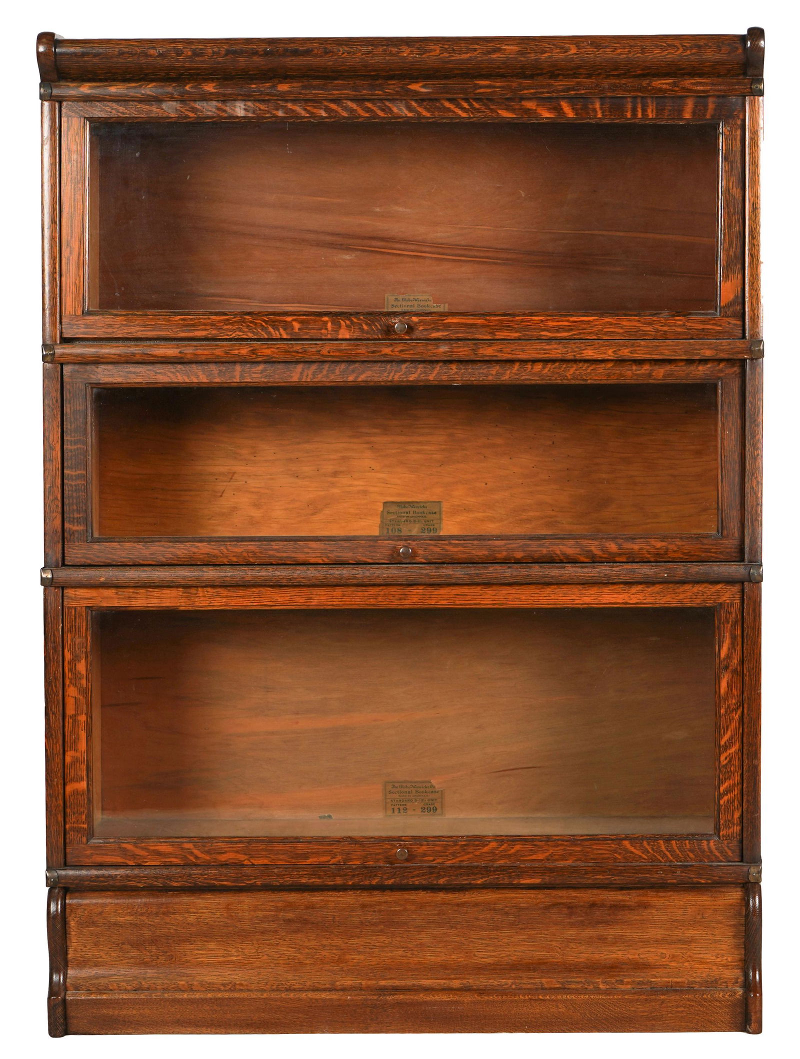 GLOBE WERNICKE OAK STACKING LAWYER'S BOOKCASE (1 of 9)