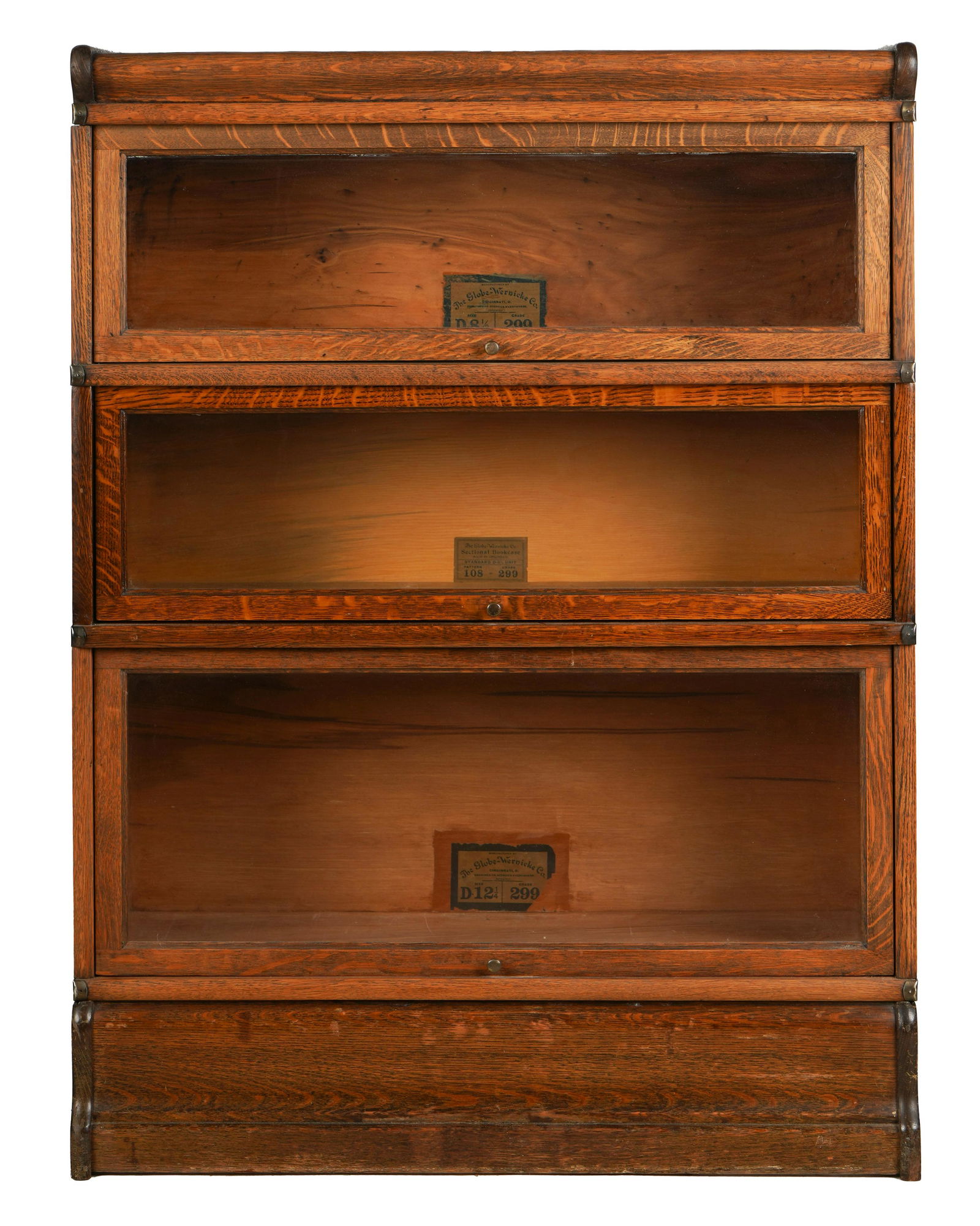 GLOBE WERNICKE OAK STACKING LAWYER'S BOOKCASE (1 of 7)