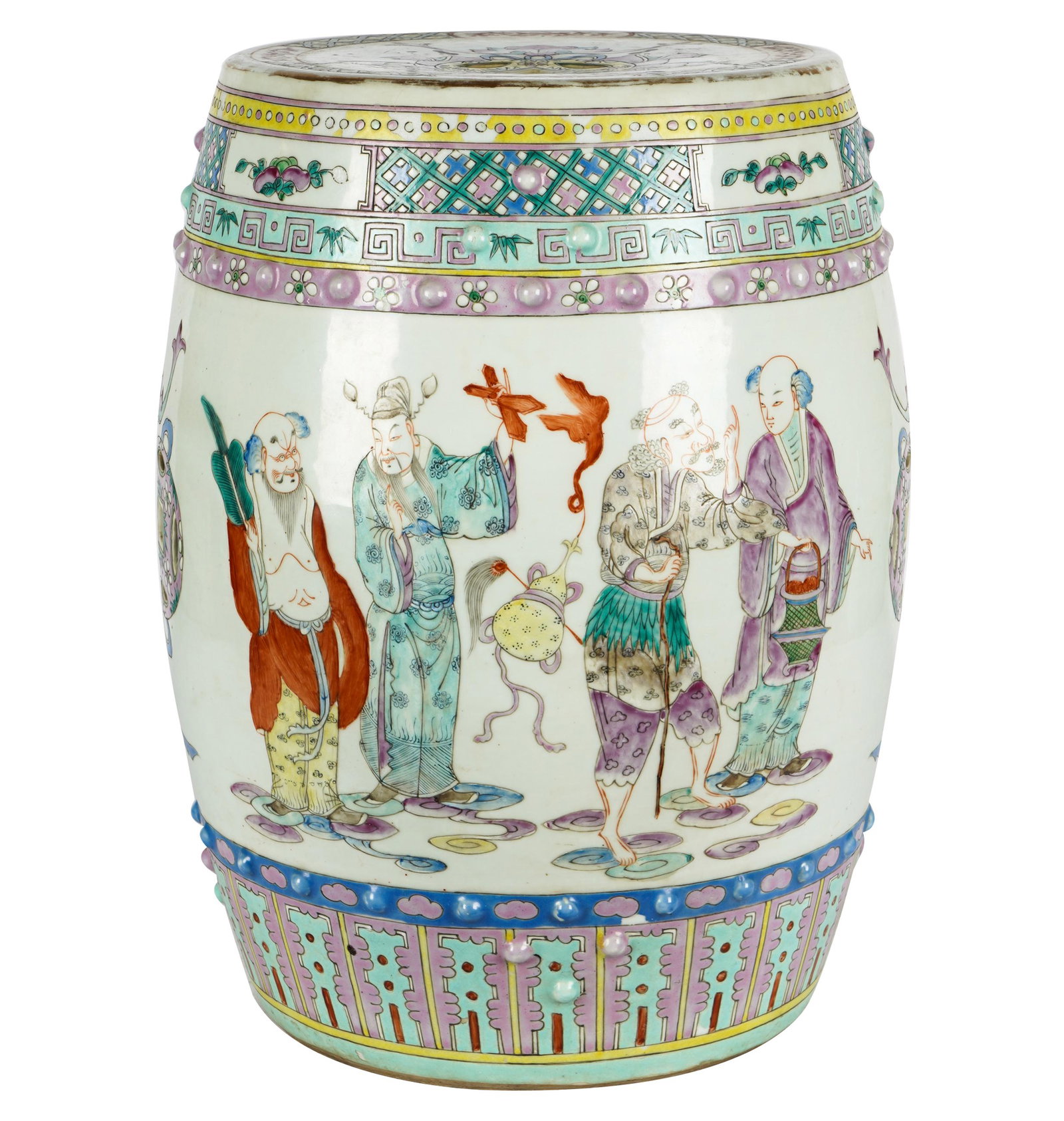 CHINESE PORCELAIN GARDEN SEAT: unsigned; 13 inches diameter; 18 inches high