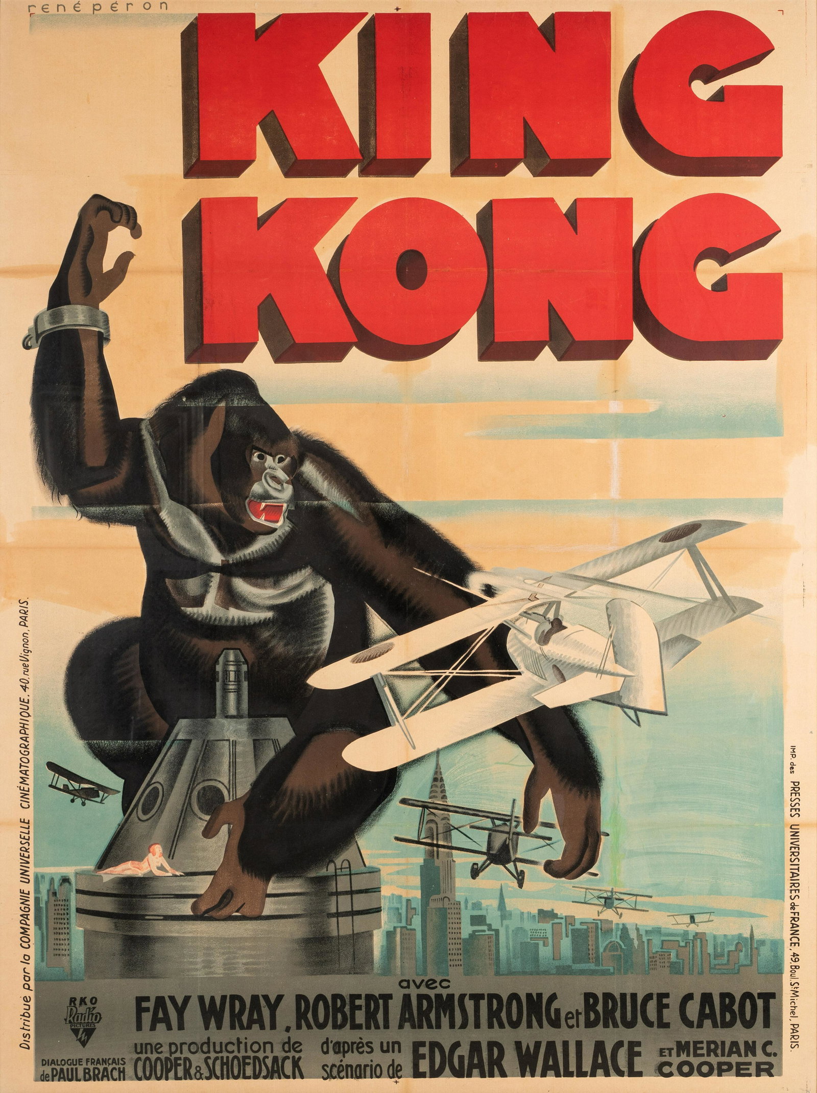 RENE PERON (1904 - 1972): KING KONG MOVIE POSTER (1 of 20)