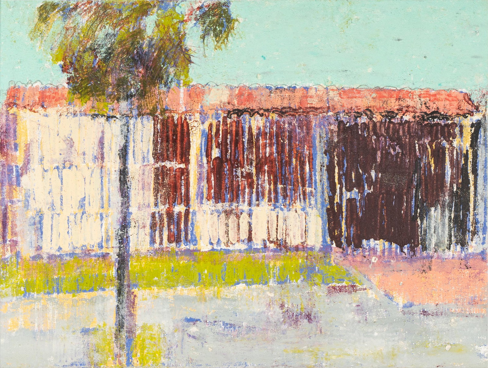 ENOC PEREZ (B. 1967): GUAYNABO, PUERTO RICO: 2015; oil on canvas, within reclaimed frame; signed and dated to backing board; Provenance: Chimento Contemporary Gallery, Los Angeles, CA (label to backing board); The Estate of Juliet McIver, Los An