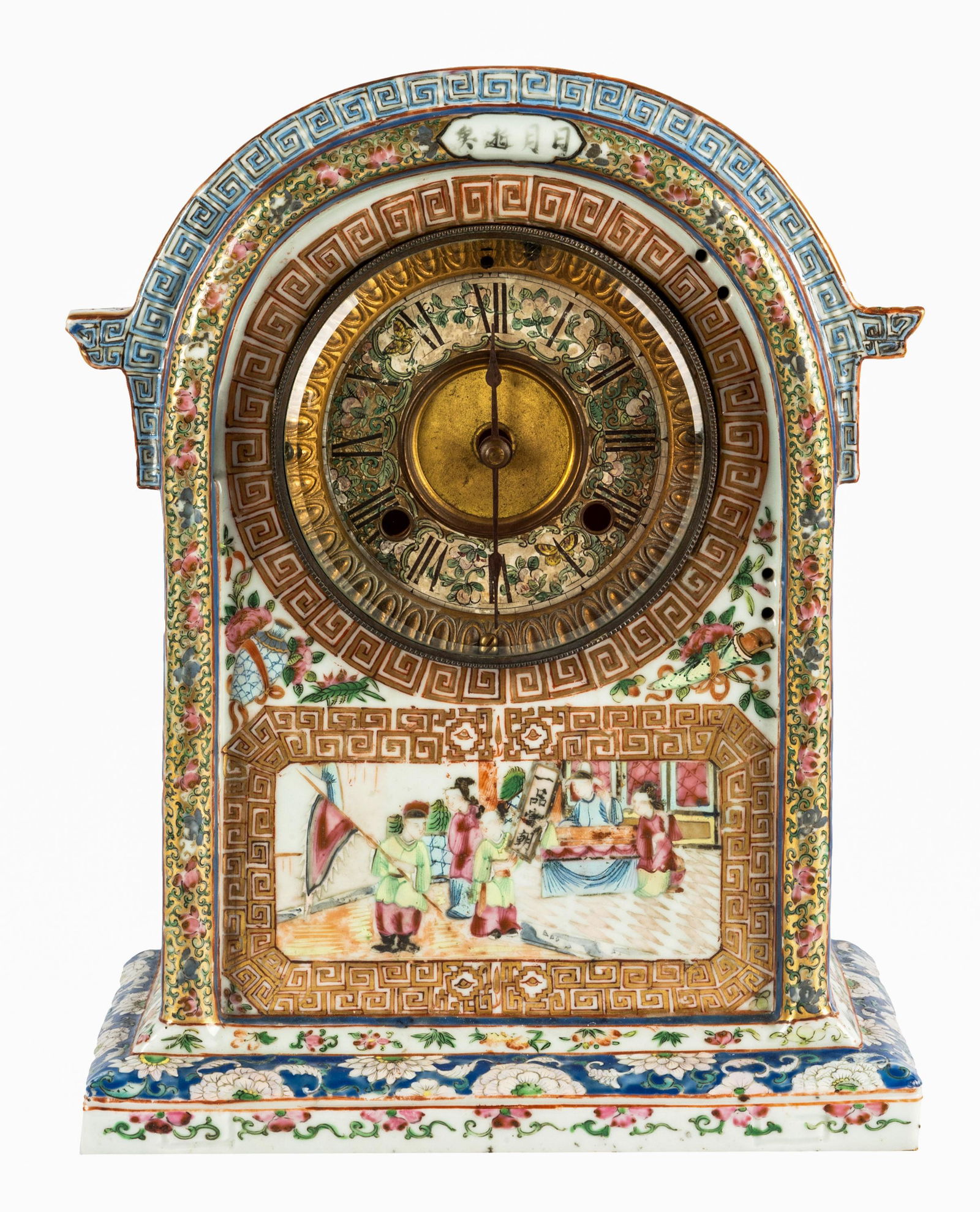 CHINESE EXPORT PORCELAIN SHELF CLOCK (1 of 17)