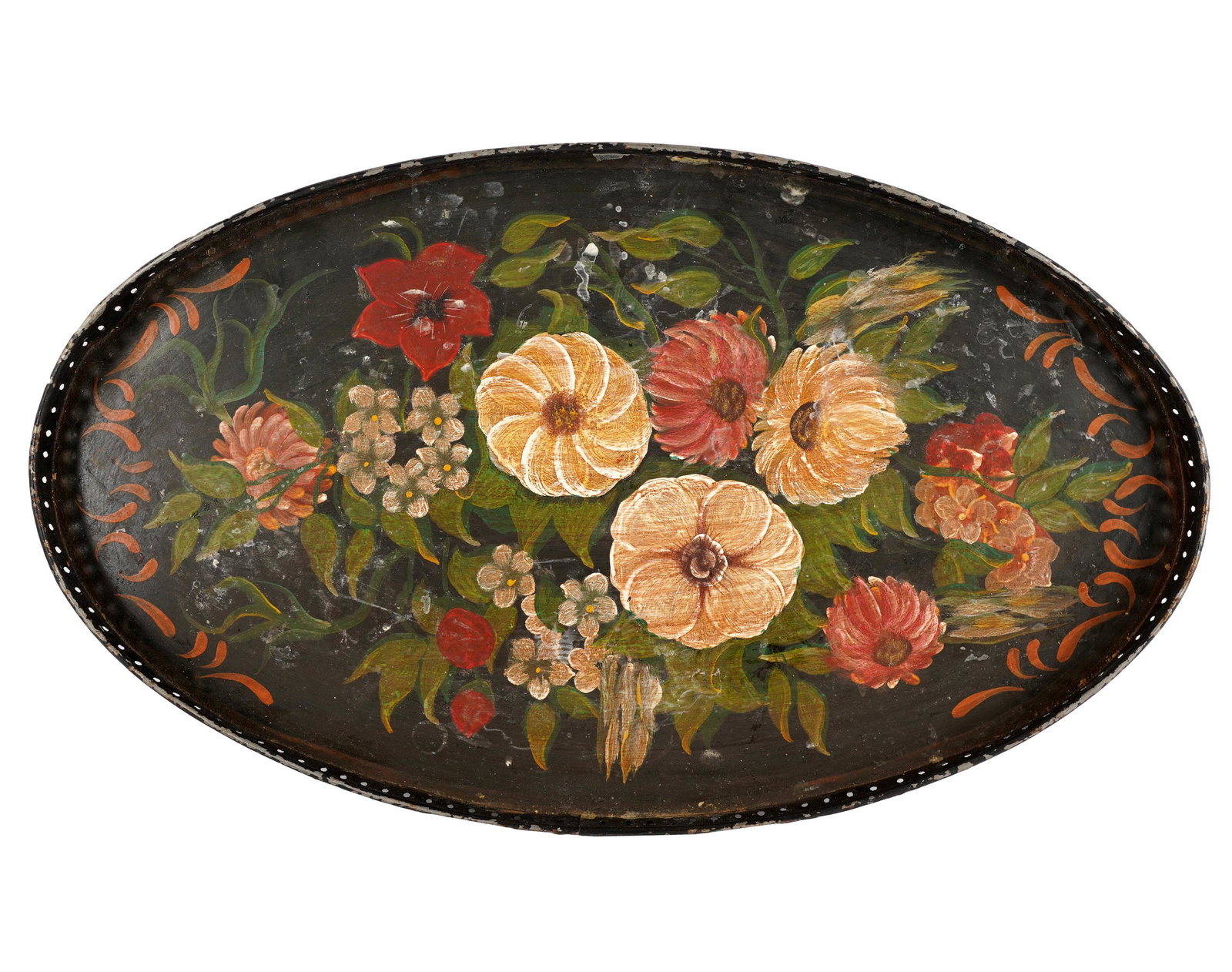 ANTIQUE PAINTED TOLE TRAY (1 of 10)