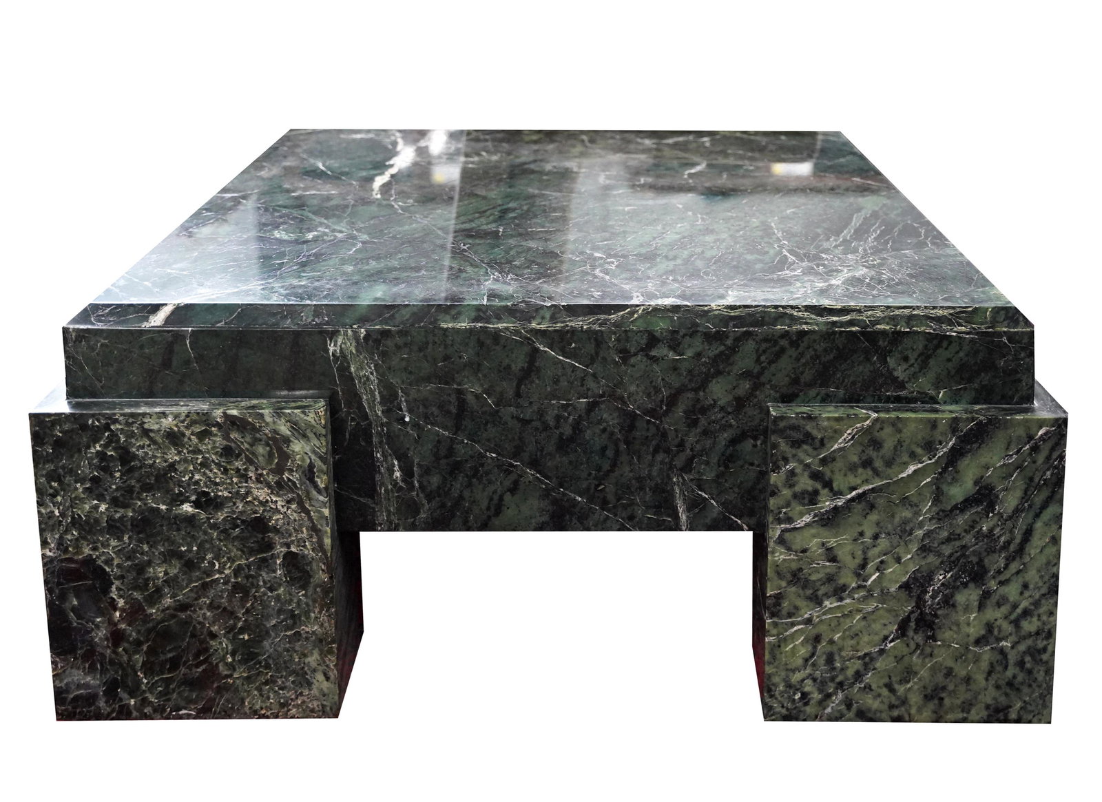 ITALIAN MODERNIST GREEN MARBLE COFFEE TABLE (1 of 8)