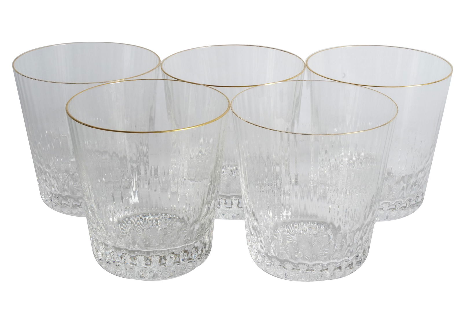 FIVE SAINT LOUIS CUT CRYSTAL TUMBLERS / OLD FASHIONED GLASSES (1 of 7)