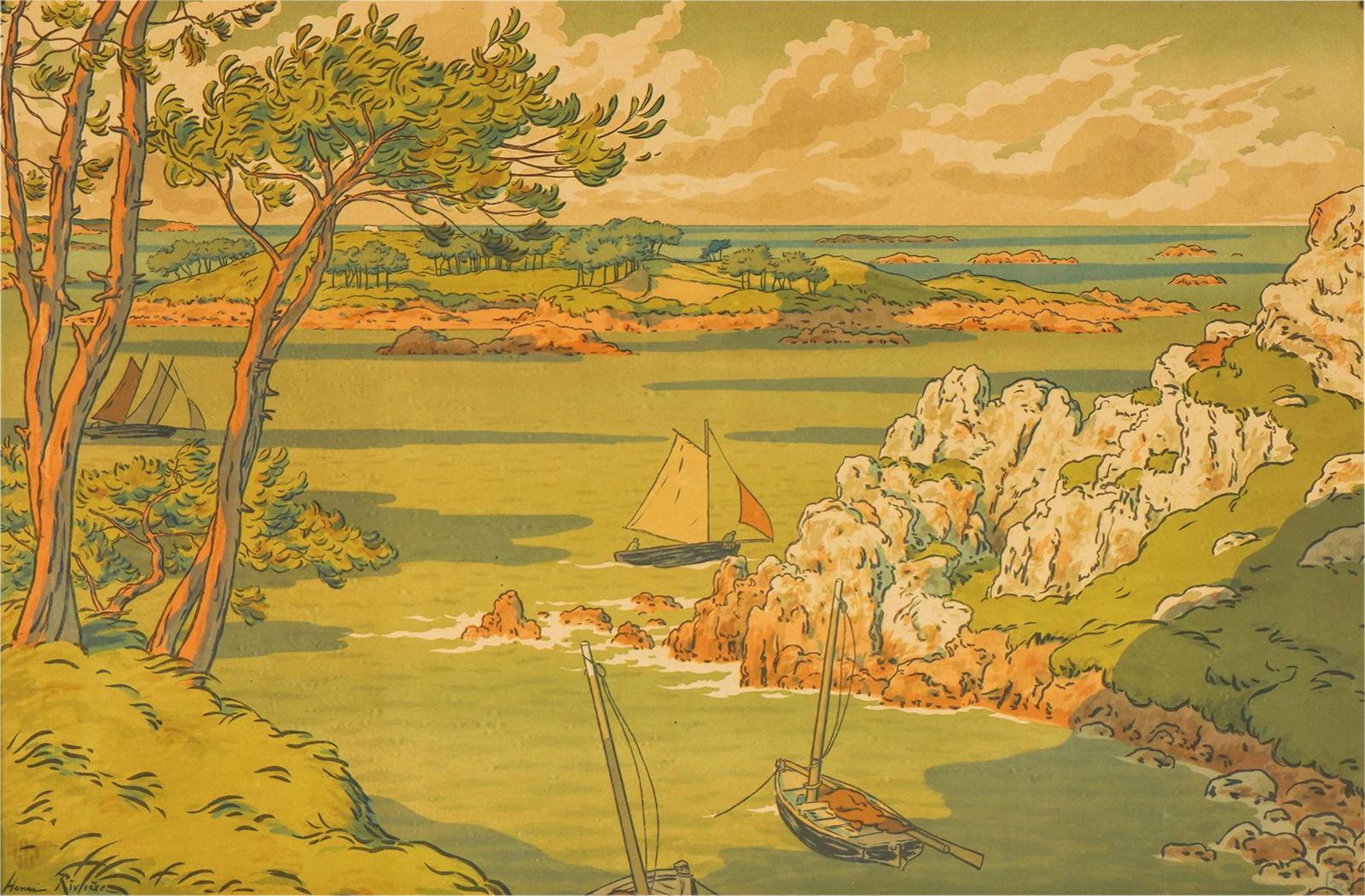 HENRI RIVIERE (1864 - 1951): LANDSCAPE PRINT (1 of 9)