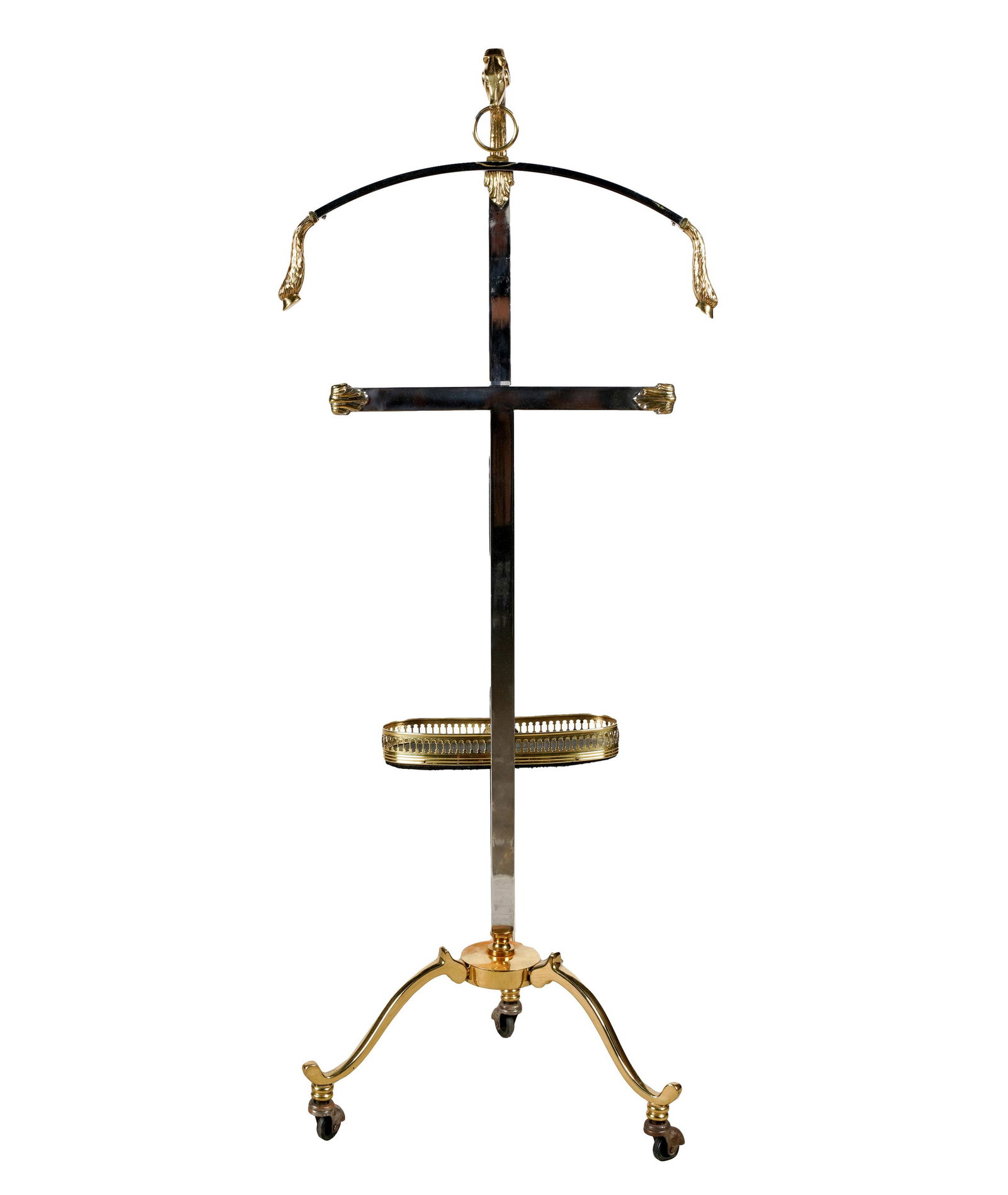 GILT & CHROMED METAL VALET STAND (1 of 8)