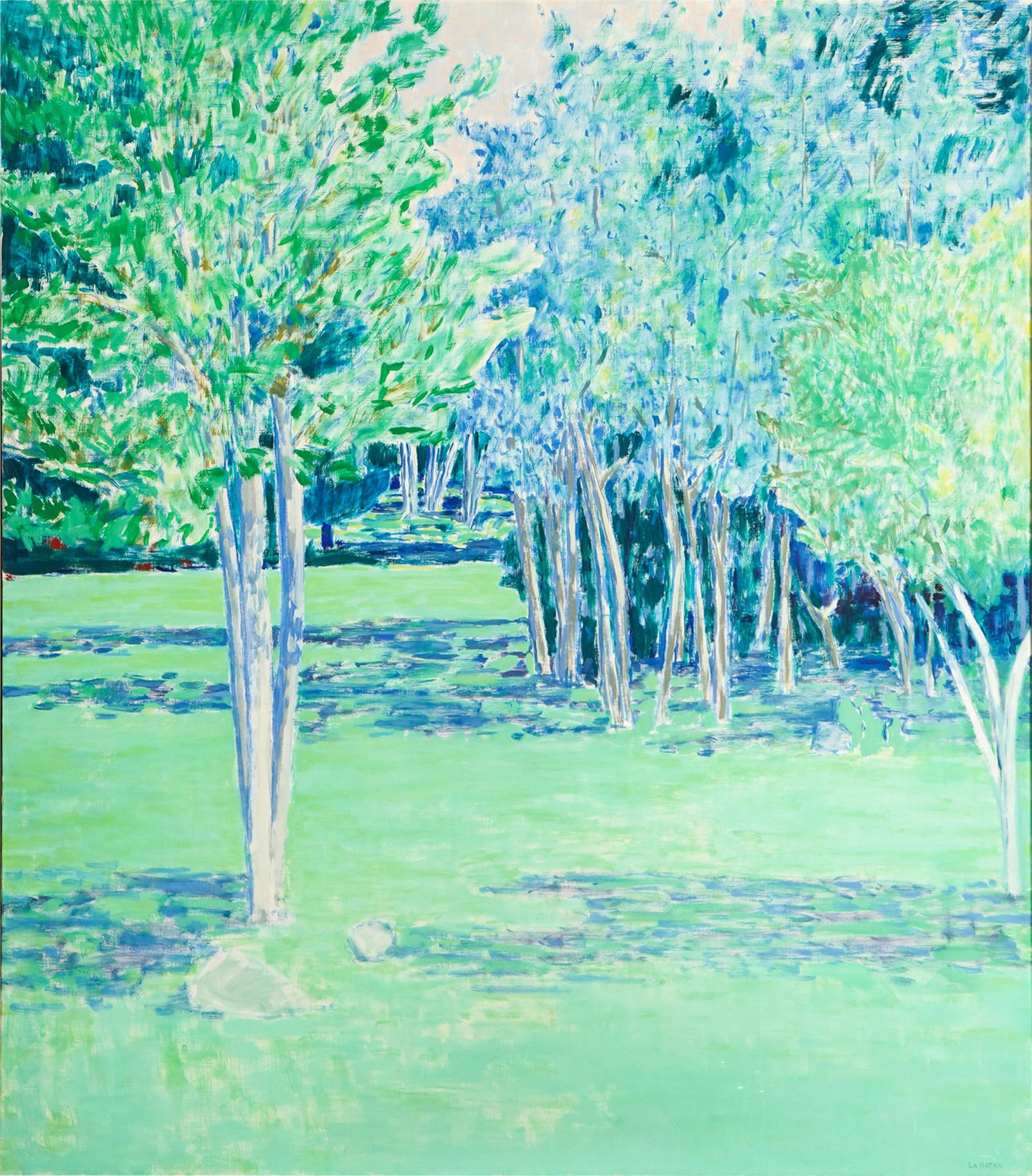 ROBERT L. LAHOTAN (1927 - 2002): BIRCHES & MORNING LIGHT (1 of 17)