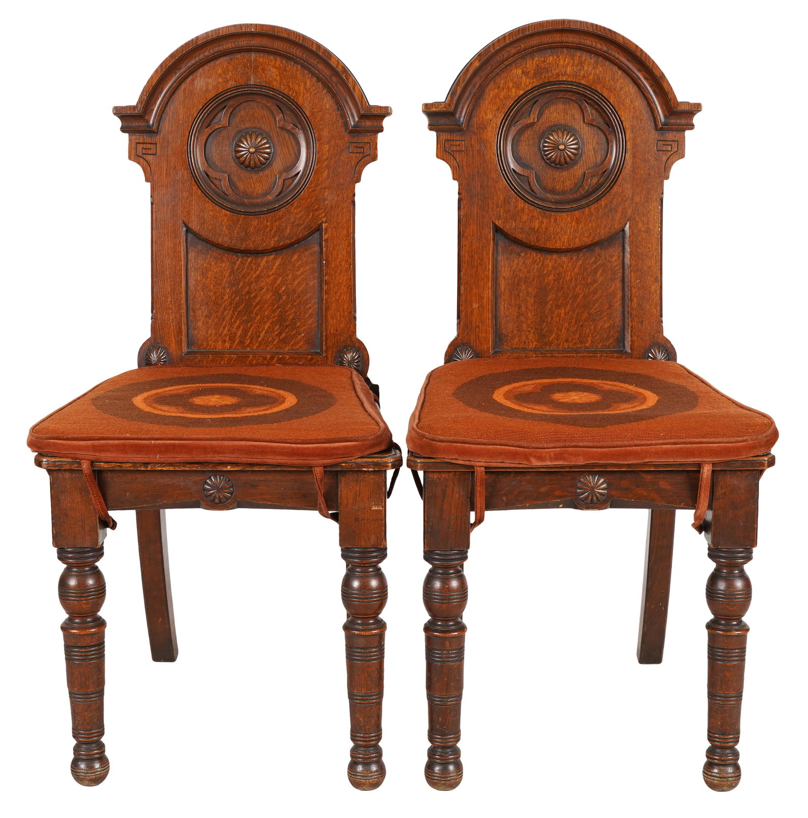 PAIR OF CARVED OAK SIDE CHAIRS (1 of 7)