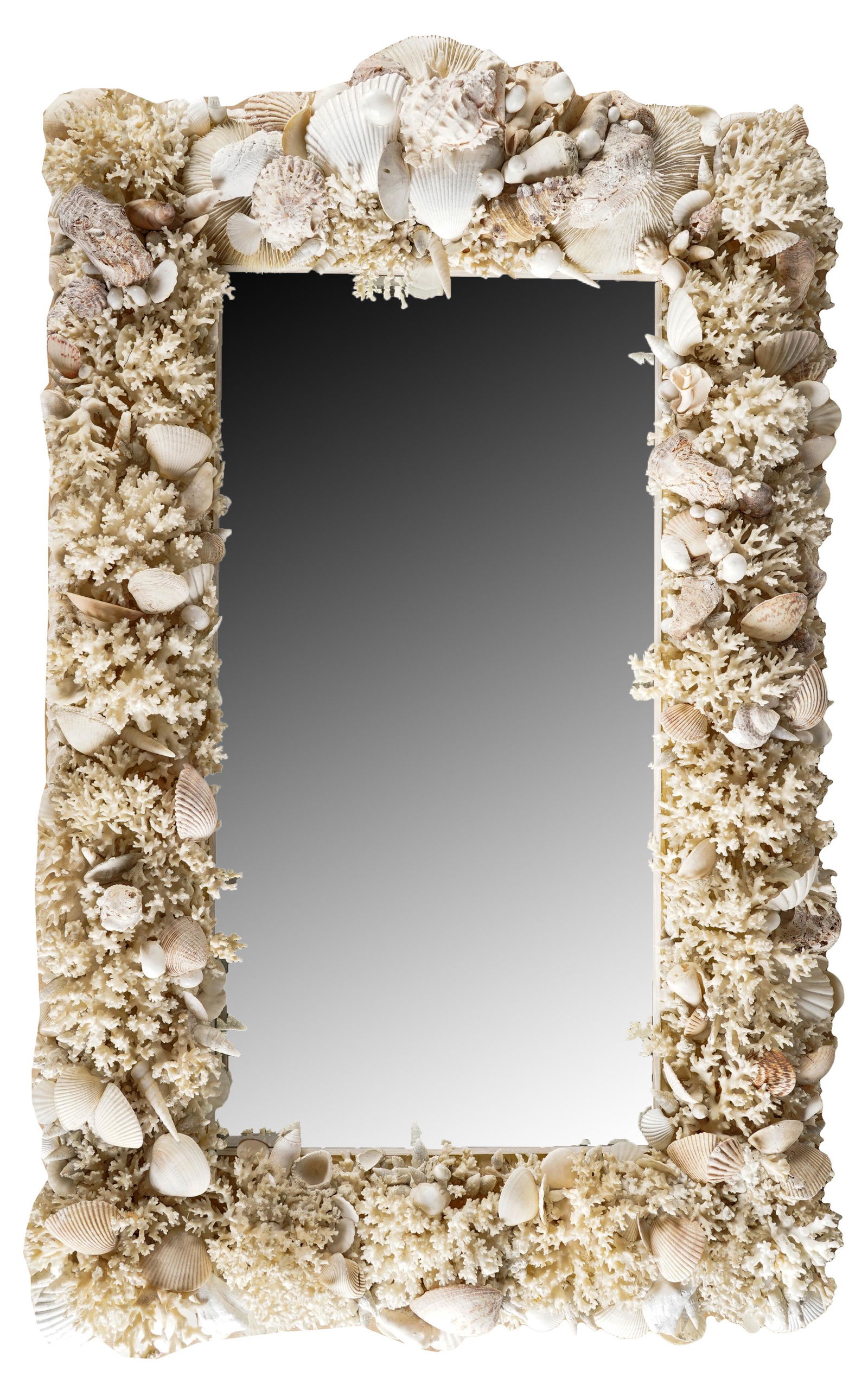 LARGE SHELL-ENCRUSTED WALL MIRROR (1 of 10)
