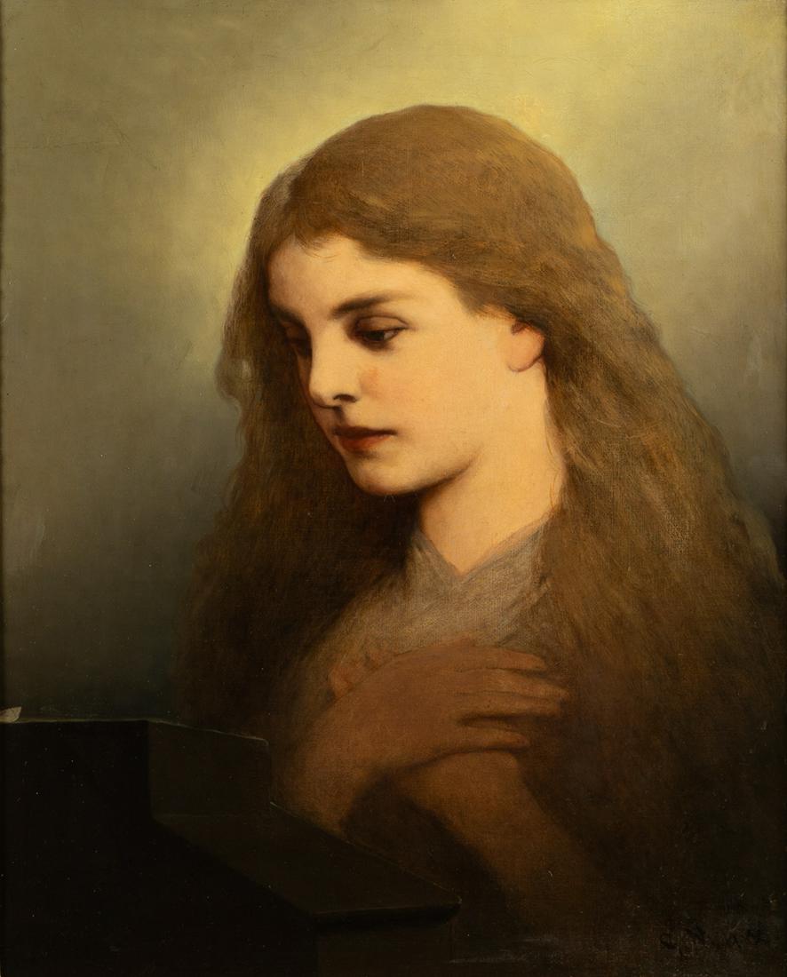 GABRIEL CORNELIUS VON MAX (1840 - 1915); PORTRAIT OF A GIRL (1 of 16)