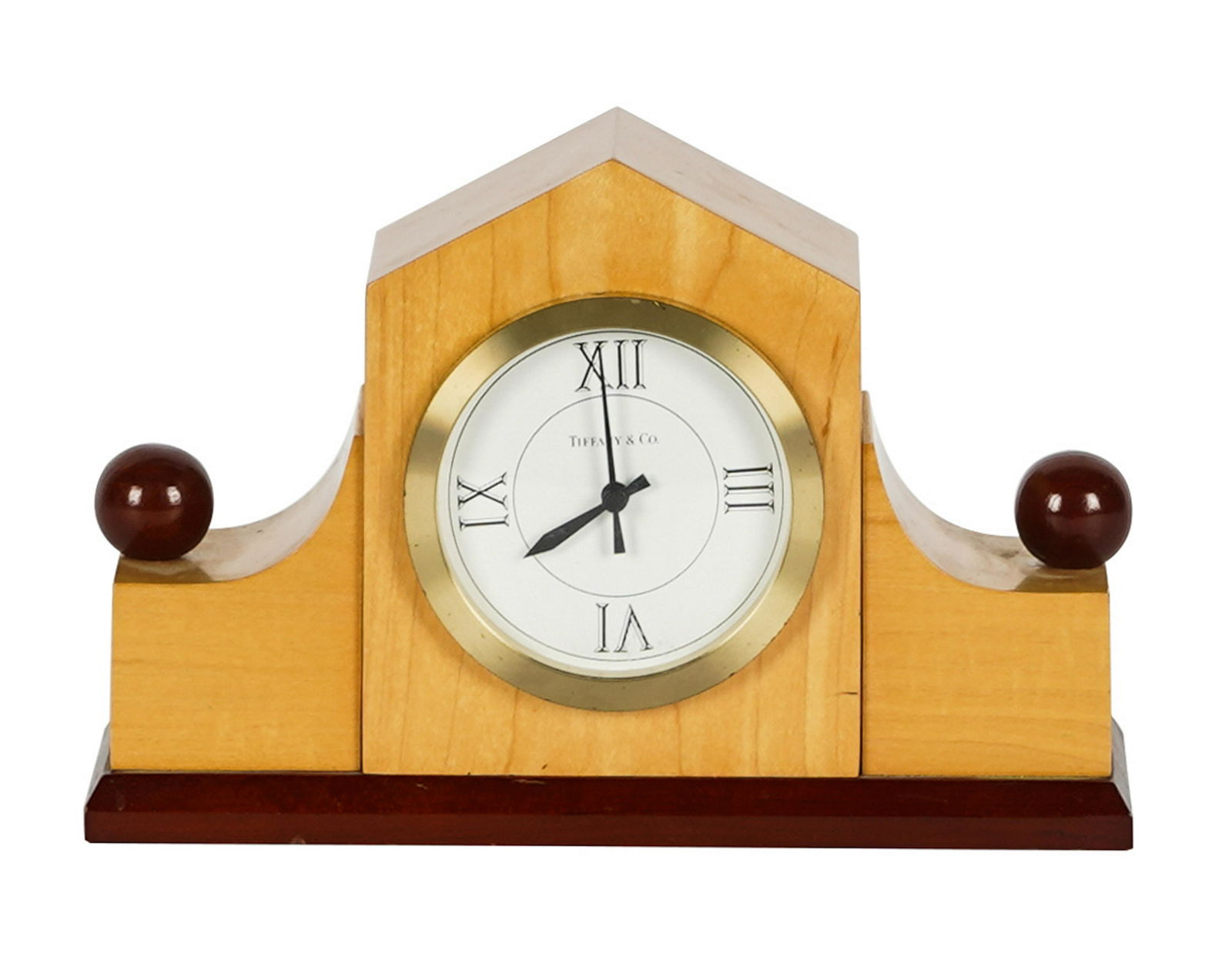 TIFFANY & CO. WOOD MANTLE CLOCK (1 of 11)