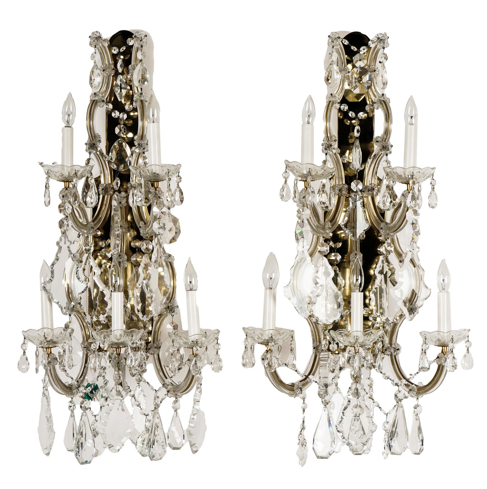 PAIR OF VENETIAN-STYLE FIVE-LIGHT WALL SCONCES (1 of 17)