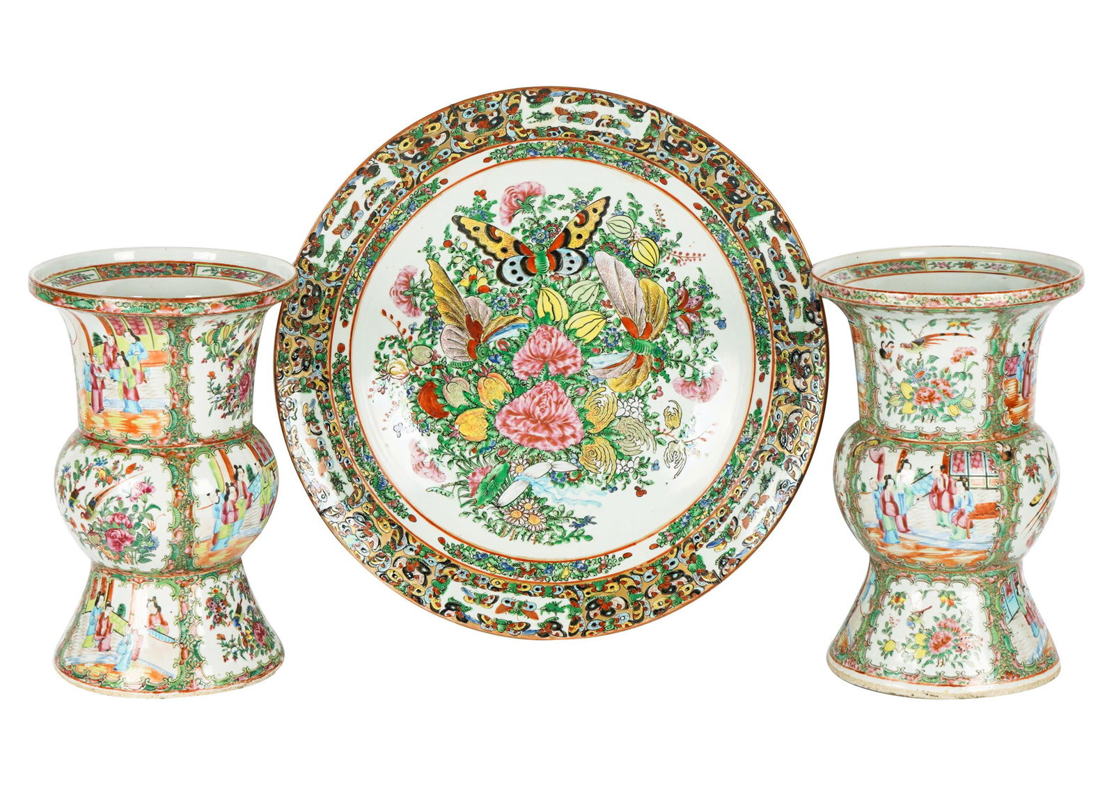 THREE CANTON FAMILLE ROSE PORCELAIN PIECES (1 of 20)