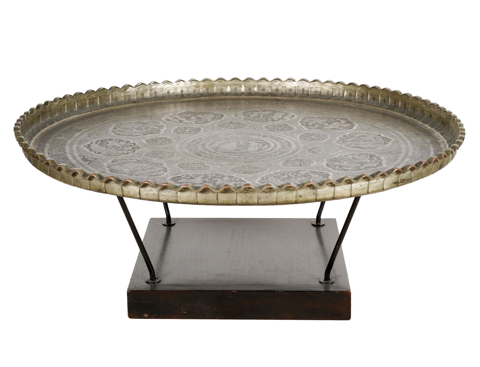 INDIAN COPPER TRAY ON STAND (1 of 13)