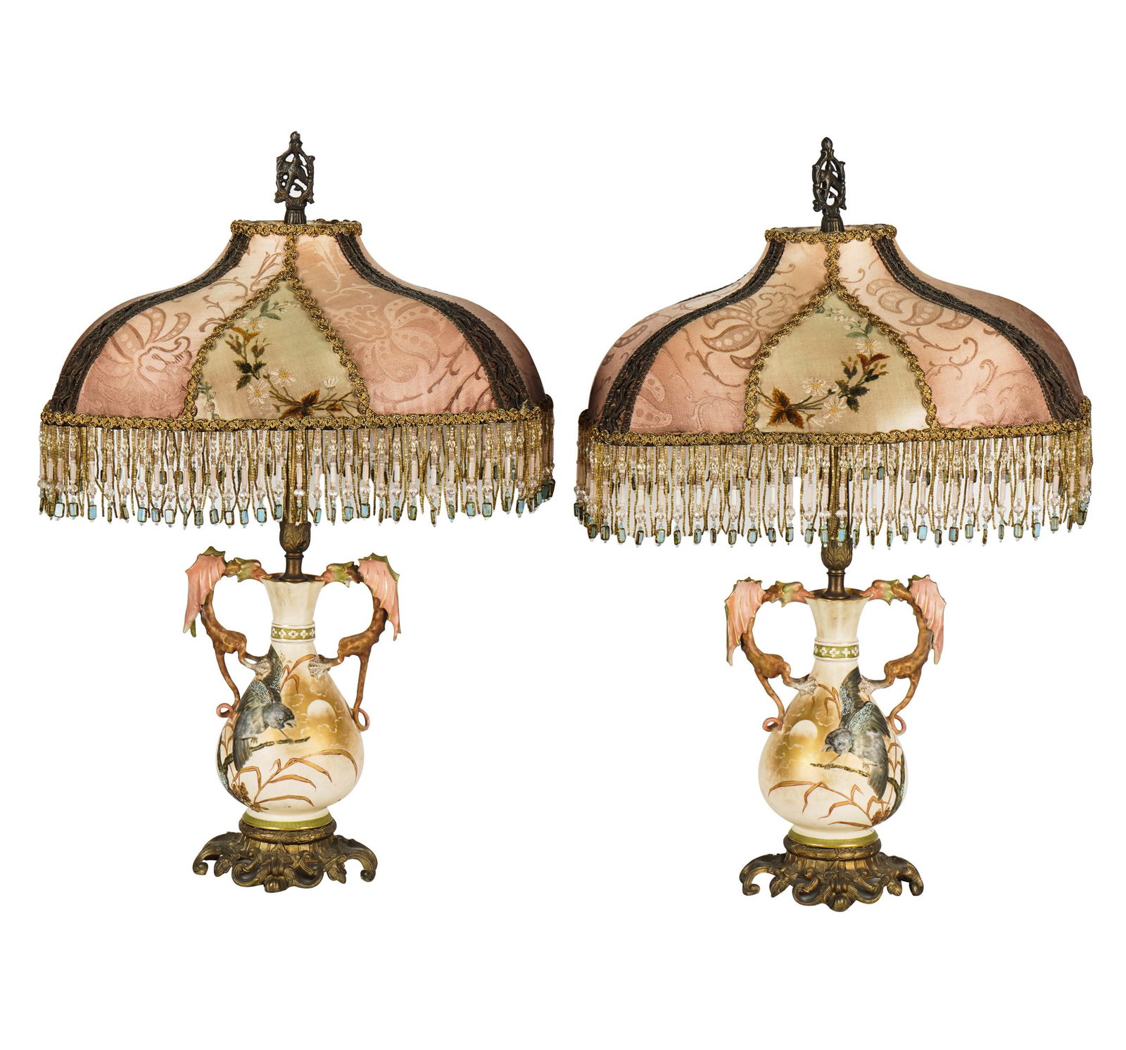 PAIR OF AMPHORA-STYLE POTTERY VASES (1 of 17)