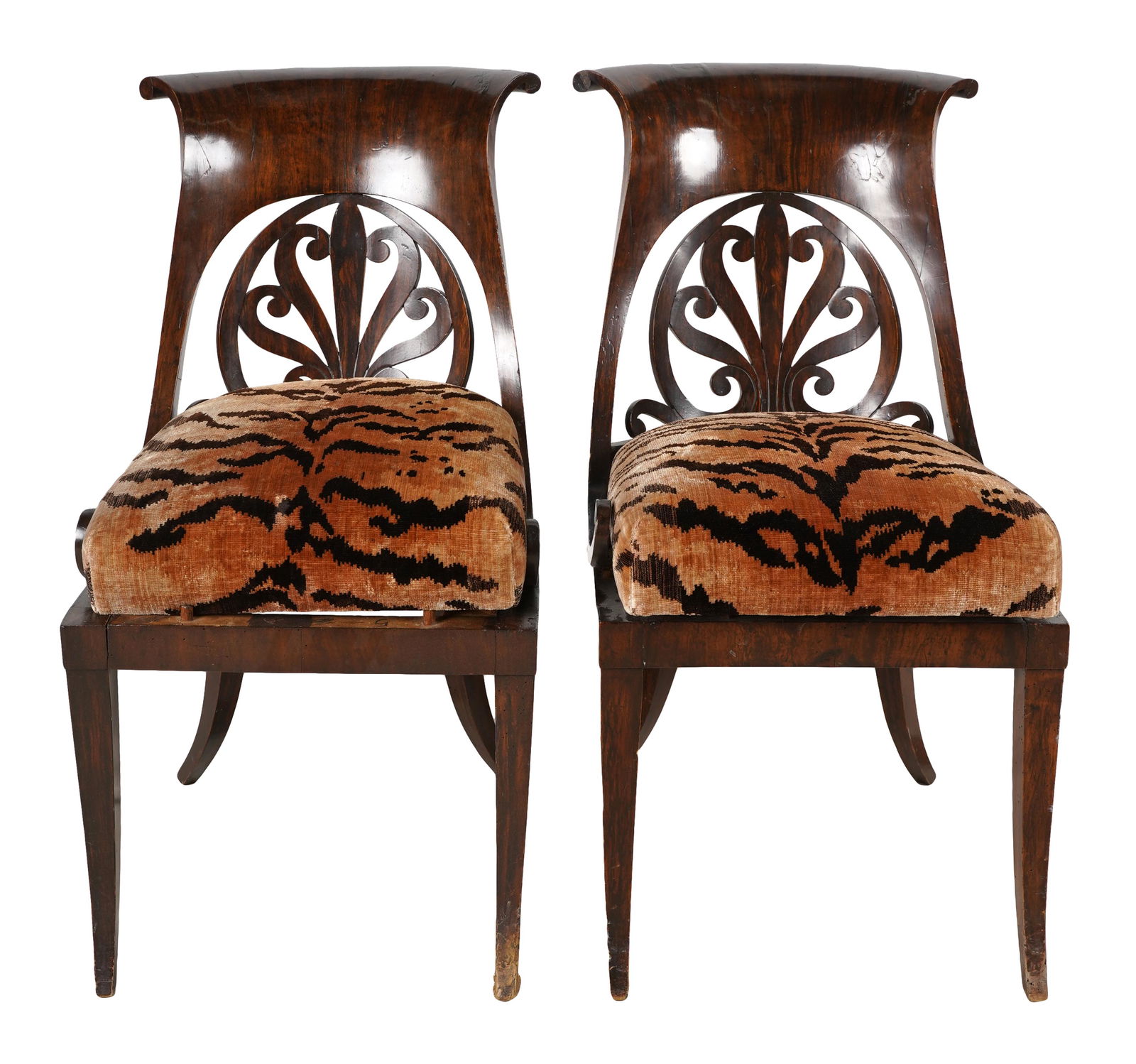 PAIR OF BIEDERMEIER WALNUT SIDE CHAIRS (1 of 8)