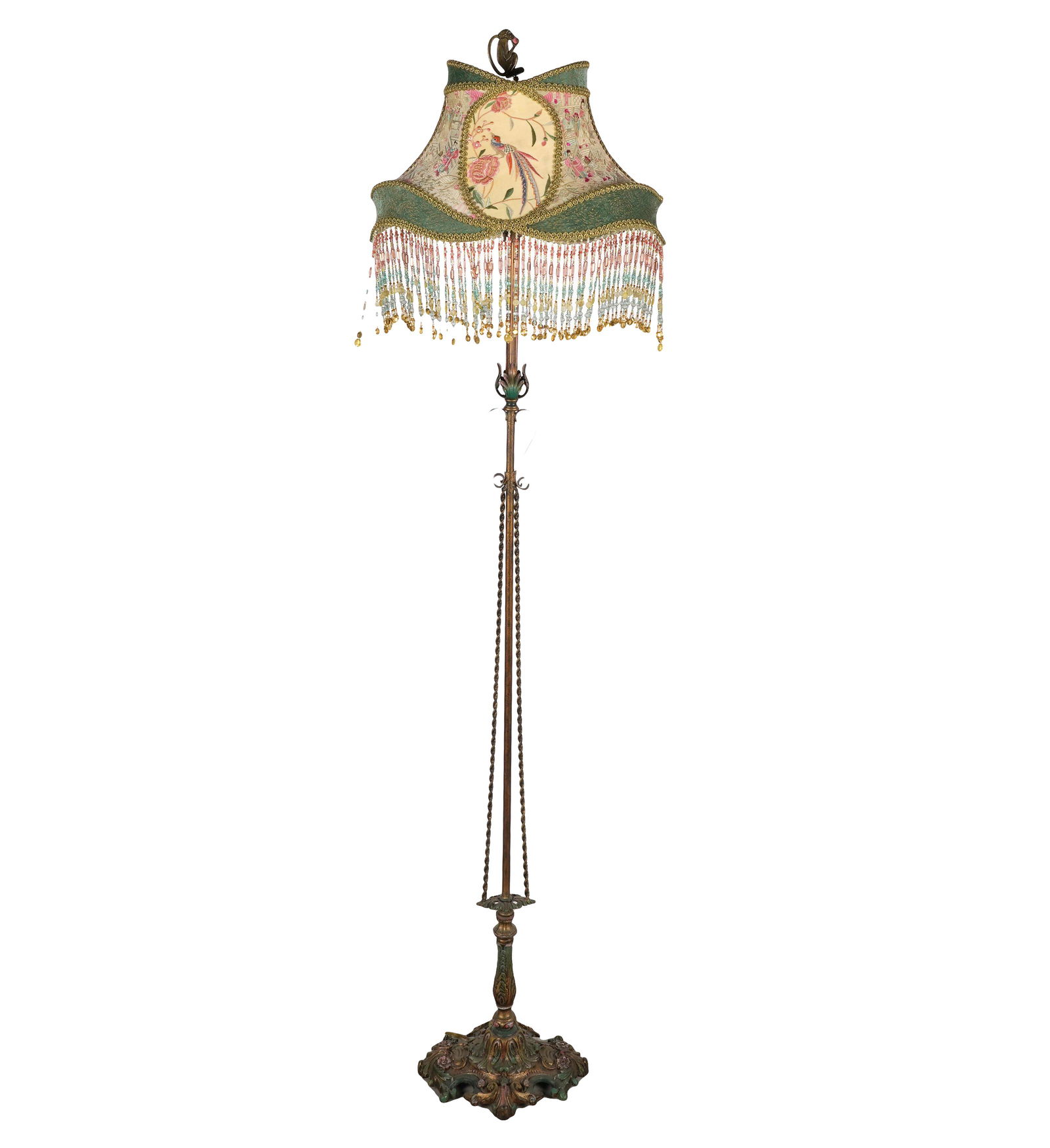 VICTORIAN PAINTED IRON FLOOR LAMP (1 of 12)