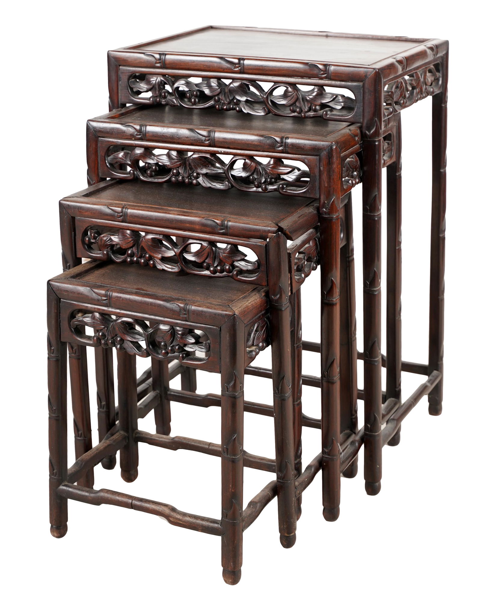 SET OF FOUR CHINESE-STYLE NESTING TABLES (1 of 8)